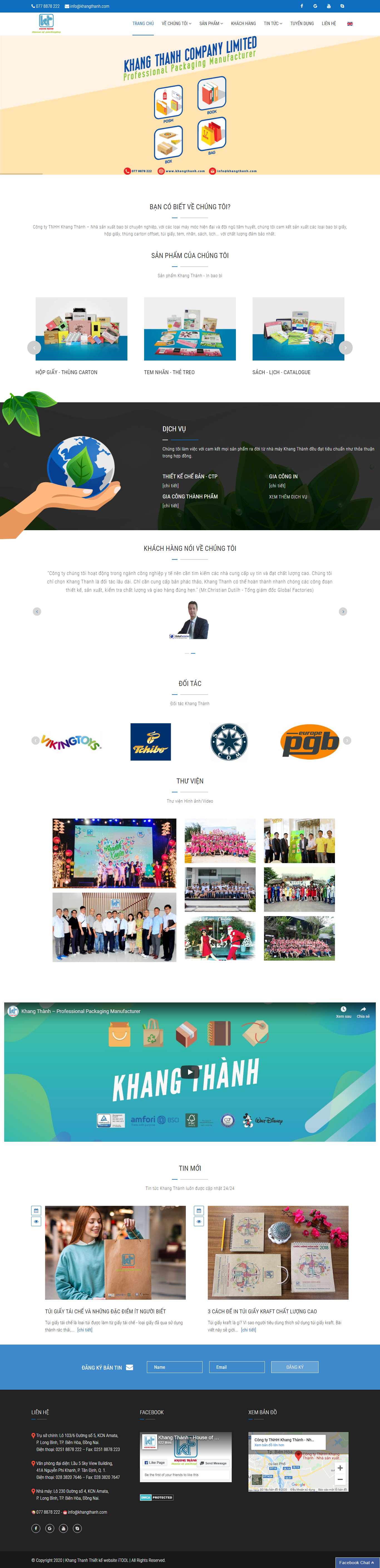 Thiết kế Website sản xuất bao bì - khangthanh.com