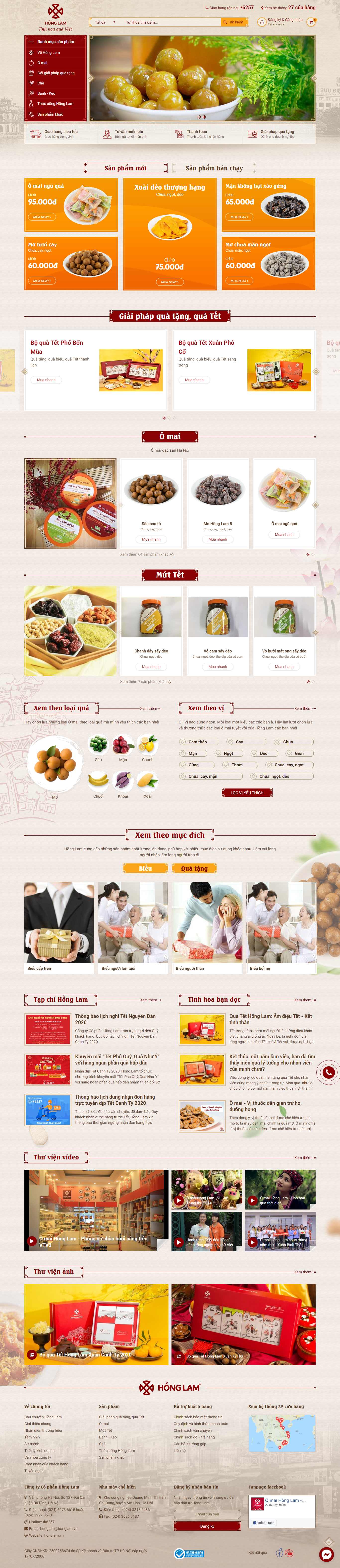 Thiết kế Website bánh cốm - honglam.vn
