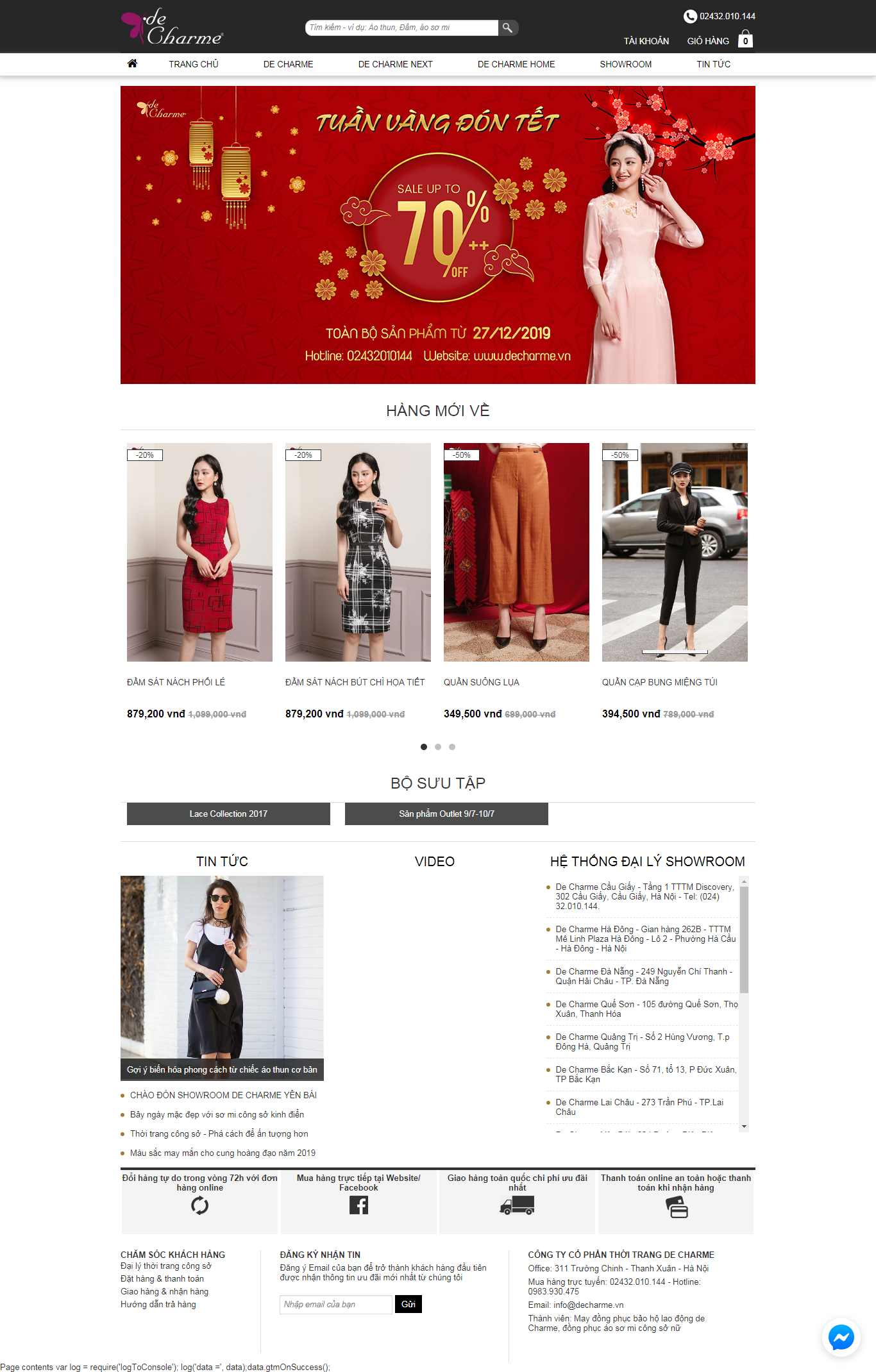 Thiết kế Website shop quần áo - decharme.vn