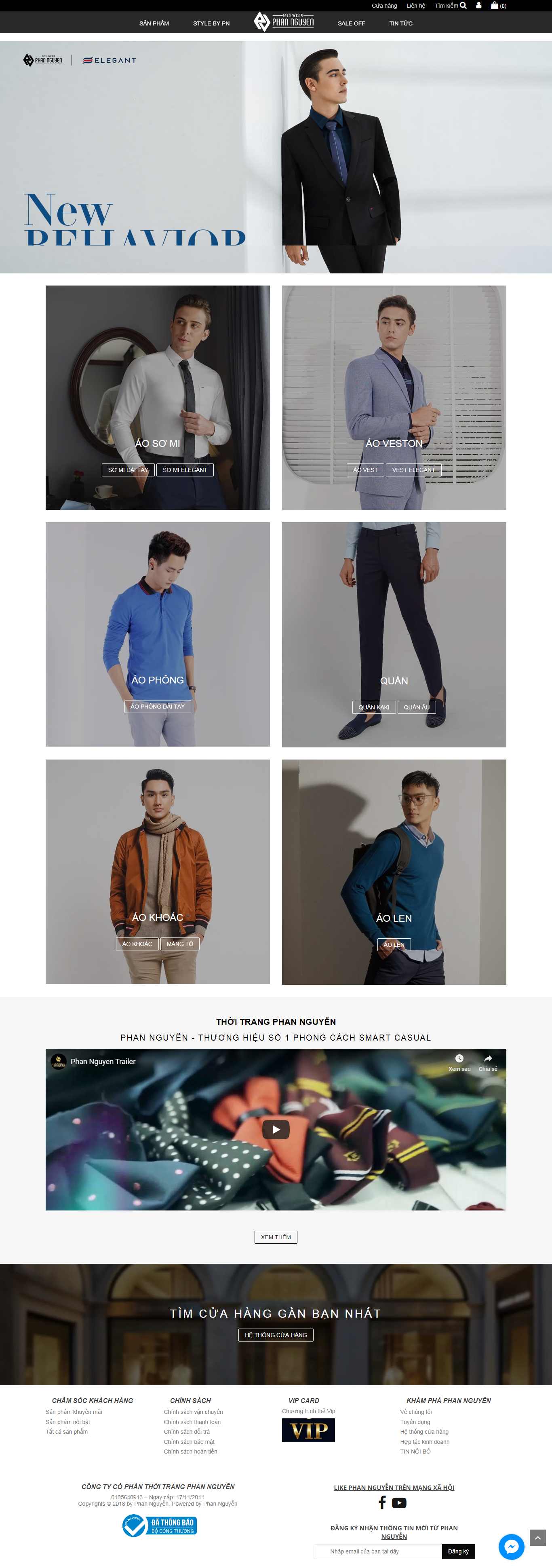 Thiết kế Website shop quần áo - pnf.vn