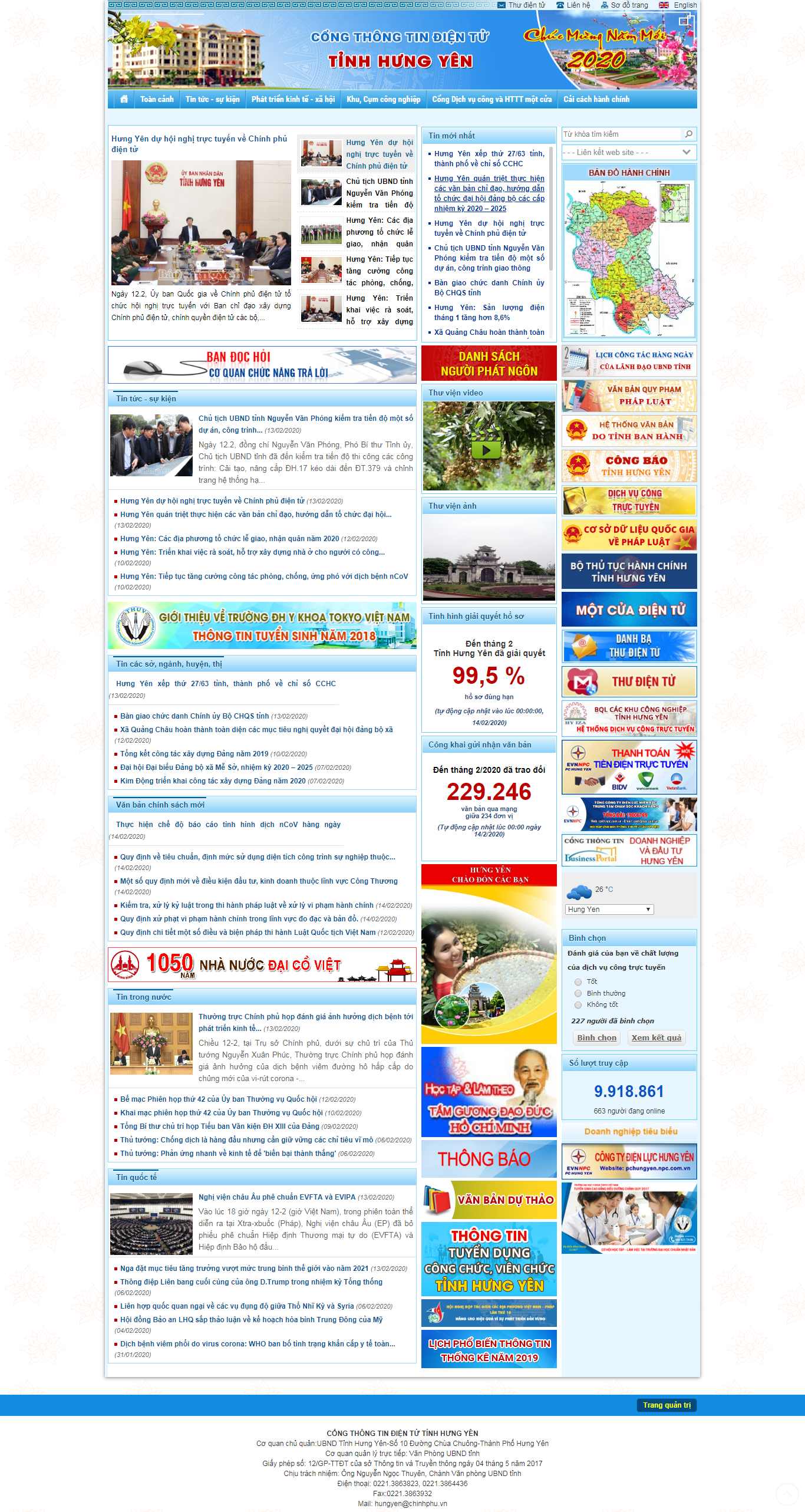 Thiết kế Website cổng thông tin - hungyen.gov.vn
