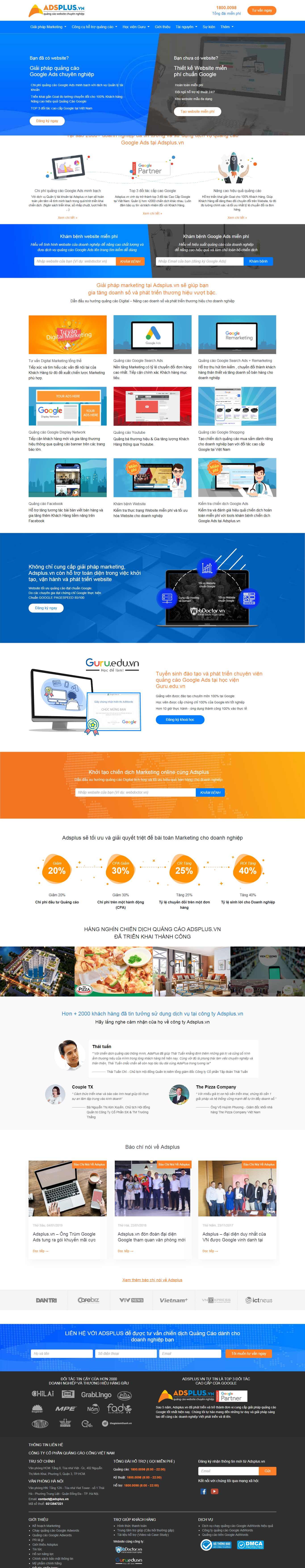 Thiết kế Website quảng cáo google - adsplus.vn