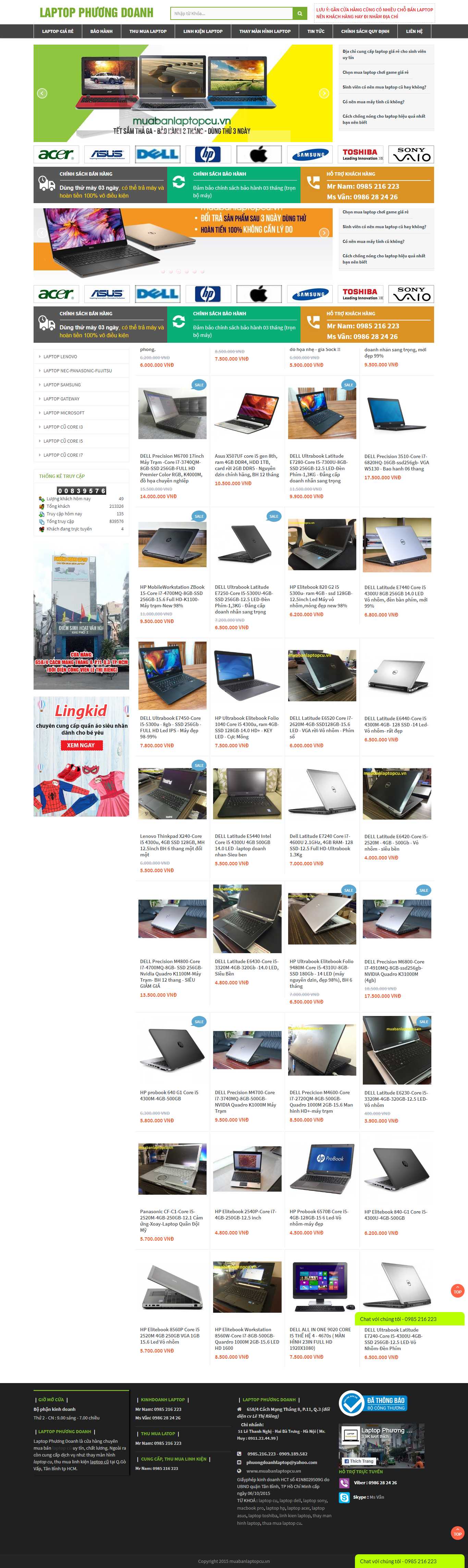 Thiết kế Website bán laptop - muabanlaptopcu.vn