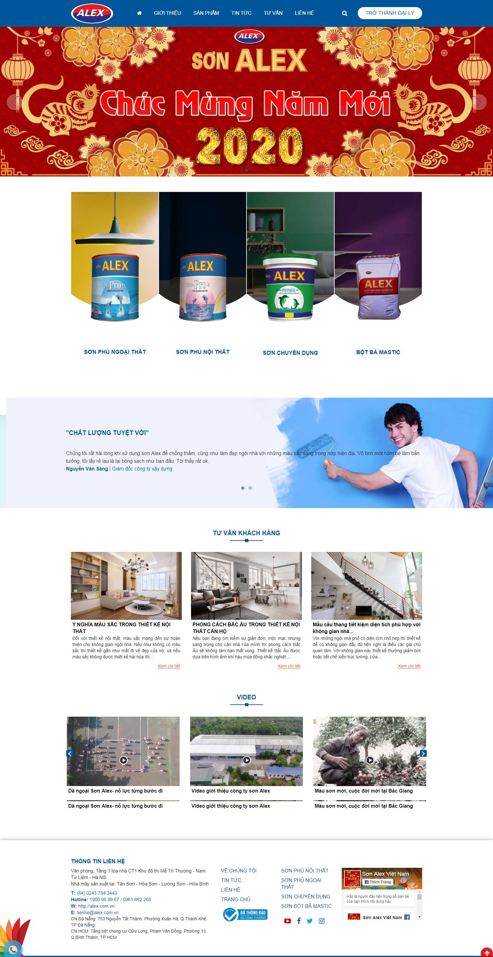Thiết kế Website bán sơn - alex.com.vn