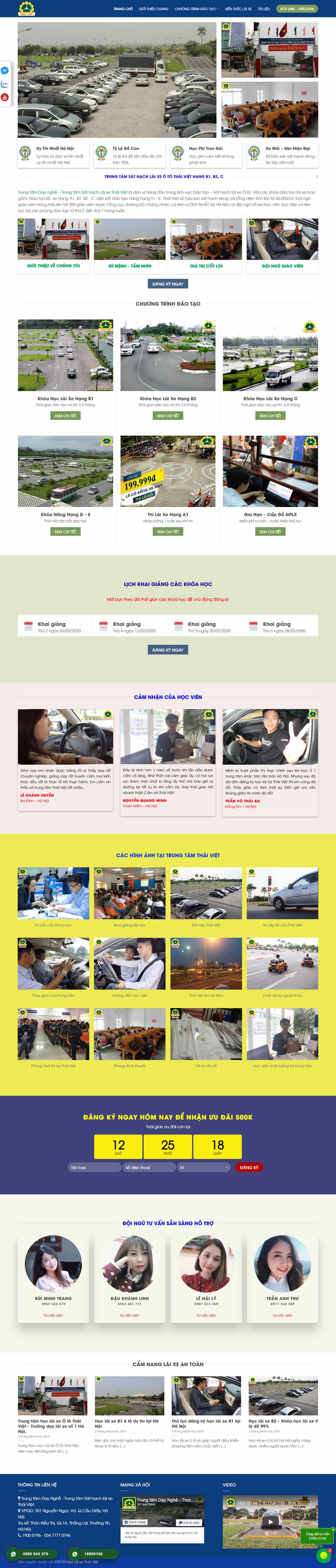 Thiết kế Website trung tâm lái xe - hoclaixethaiviet.com