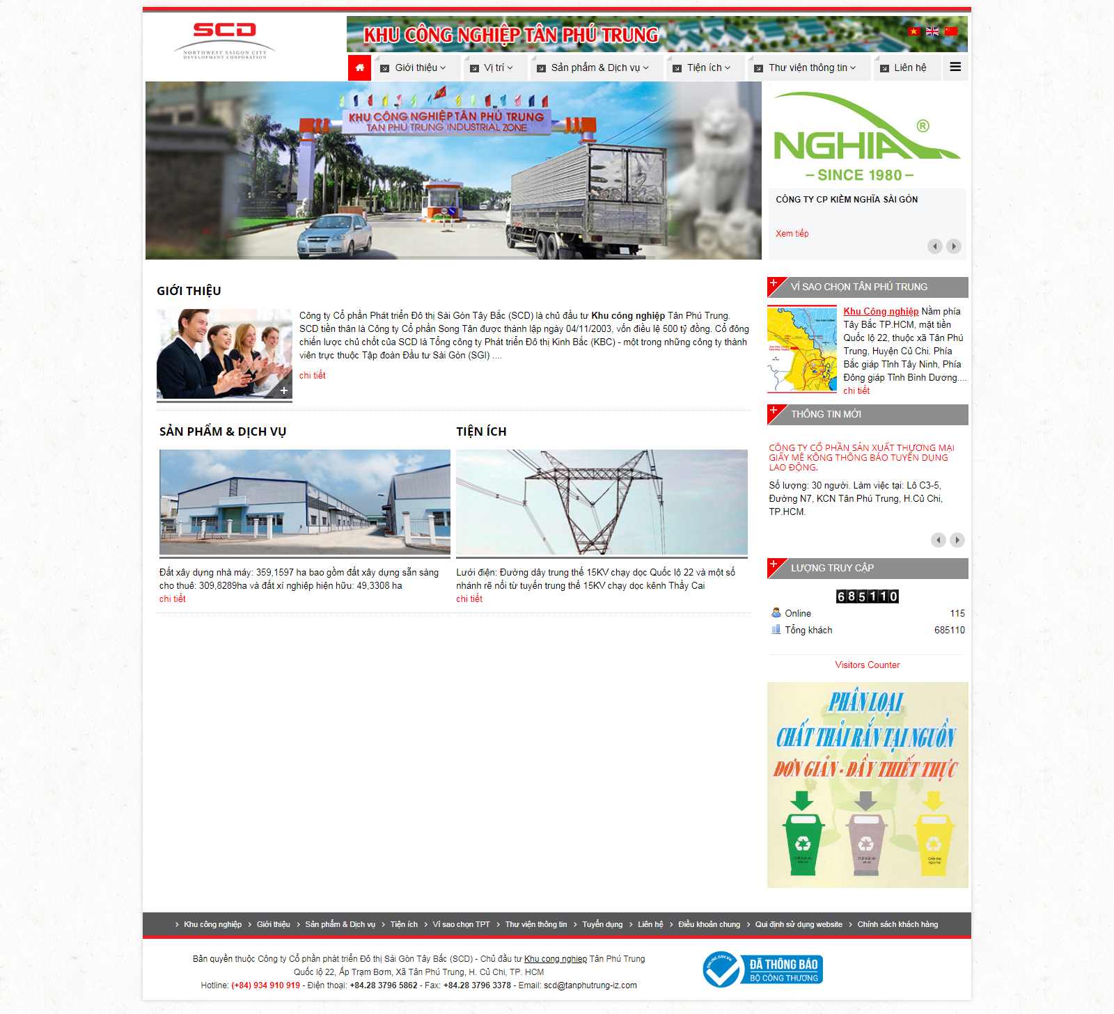 Thiết kế Website khu công nghiệp - www.tanphutrung-iz.com