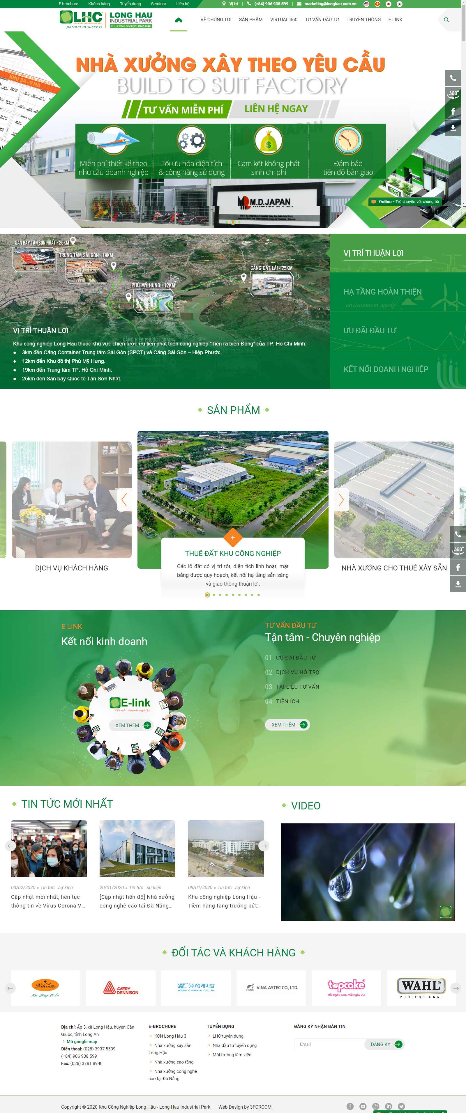 Thiết kế Website khu công nghiệp - longhau.com.vn