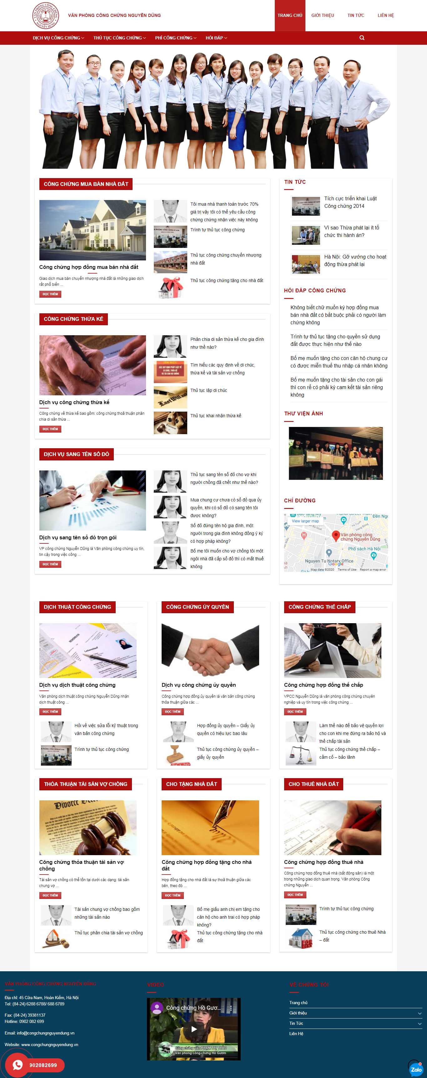 Thiết kế Website công chứng - congchungnguyendung.vn