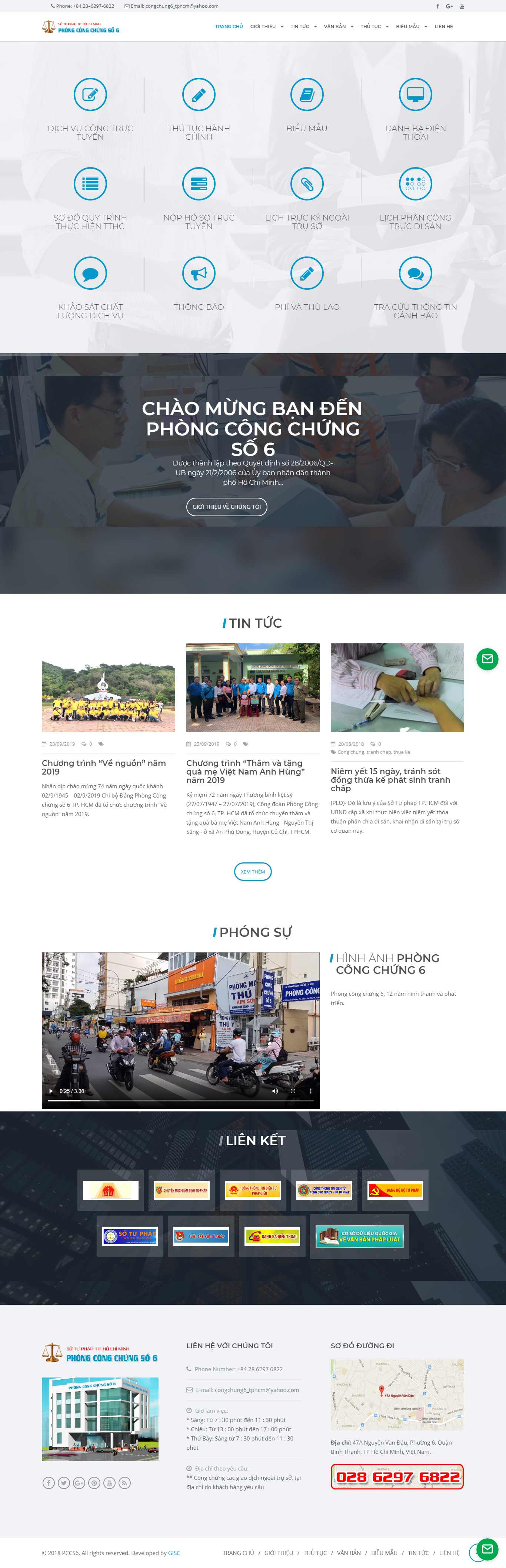 Thiết kế Website công chứng - congchung6.gov.vn