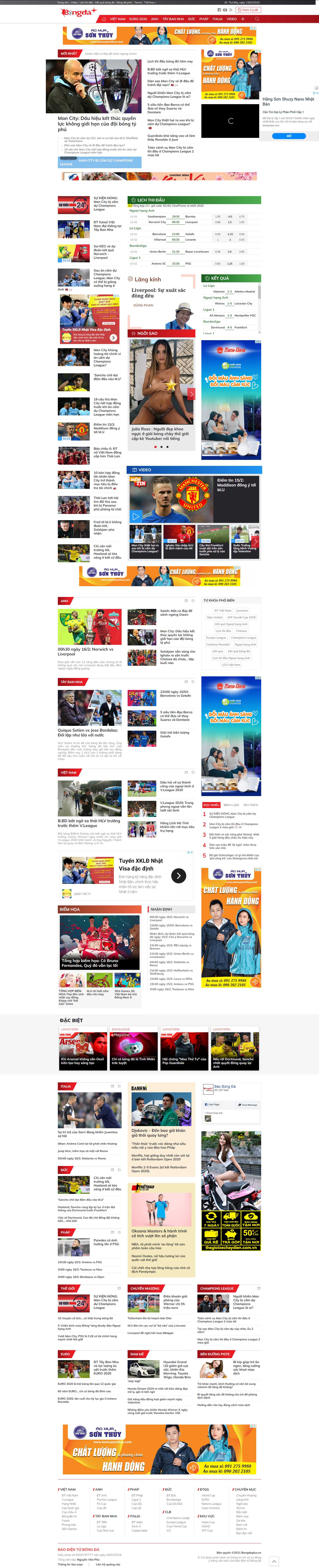 Thiết kế Website bóng đá - bongdaplus.vn