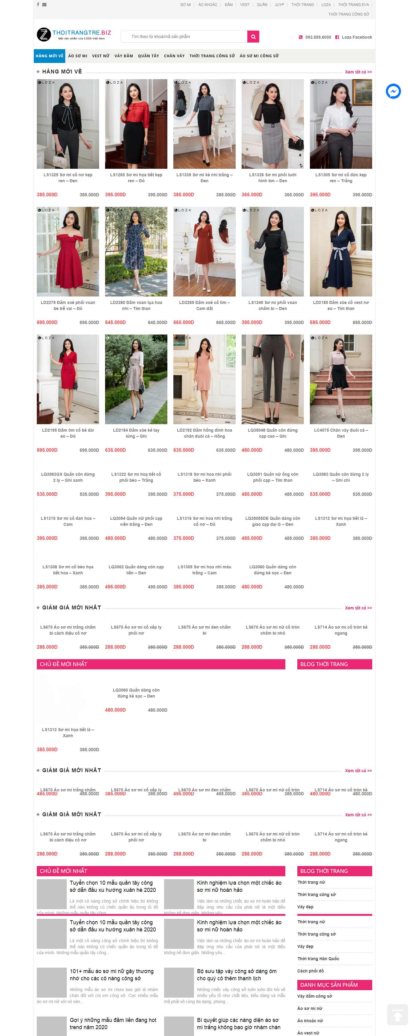 Thiết kế Website thời trang nữ - thoitrangtre.biz