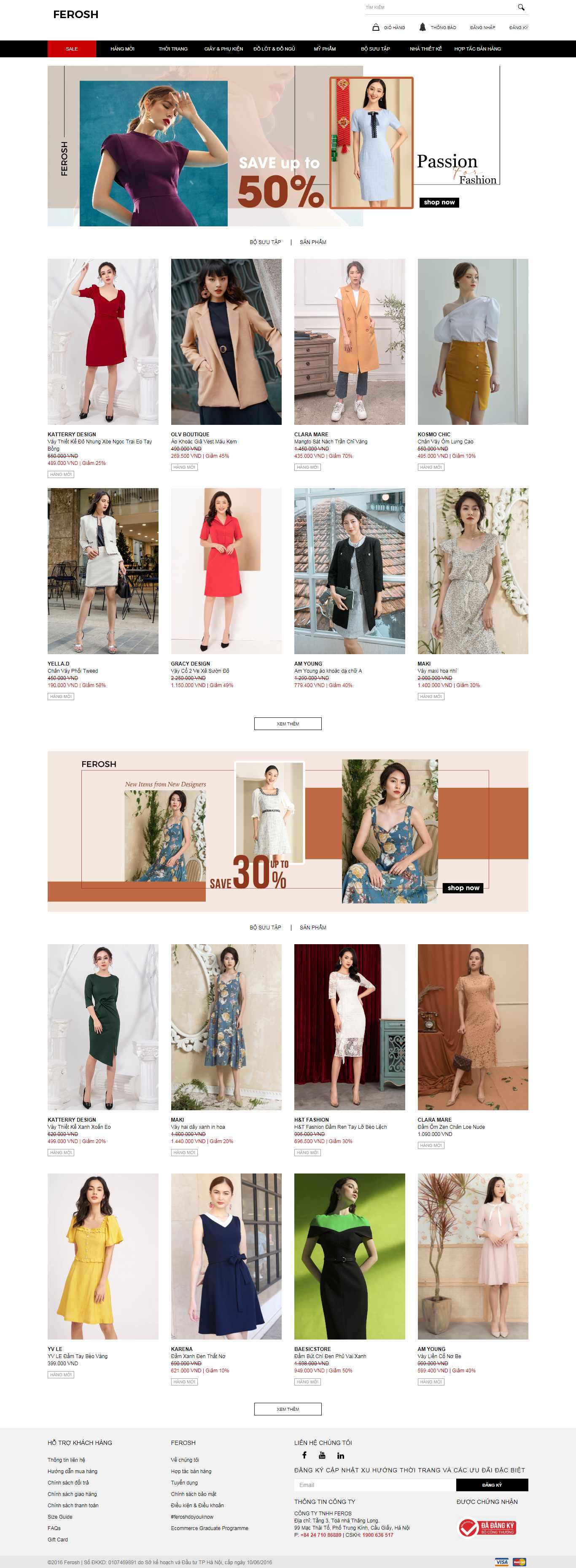 Thiết kế Website thời trang nữ - ferosh.vn