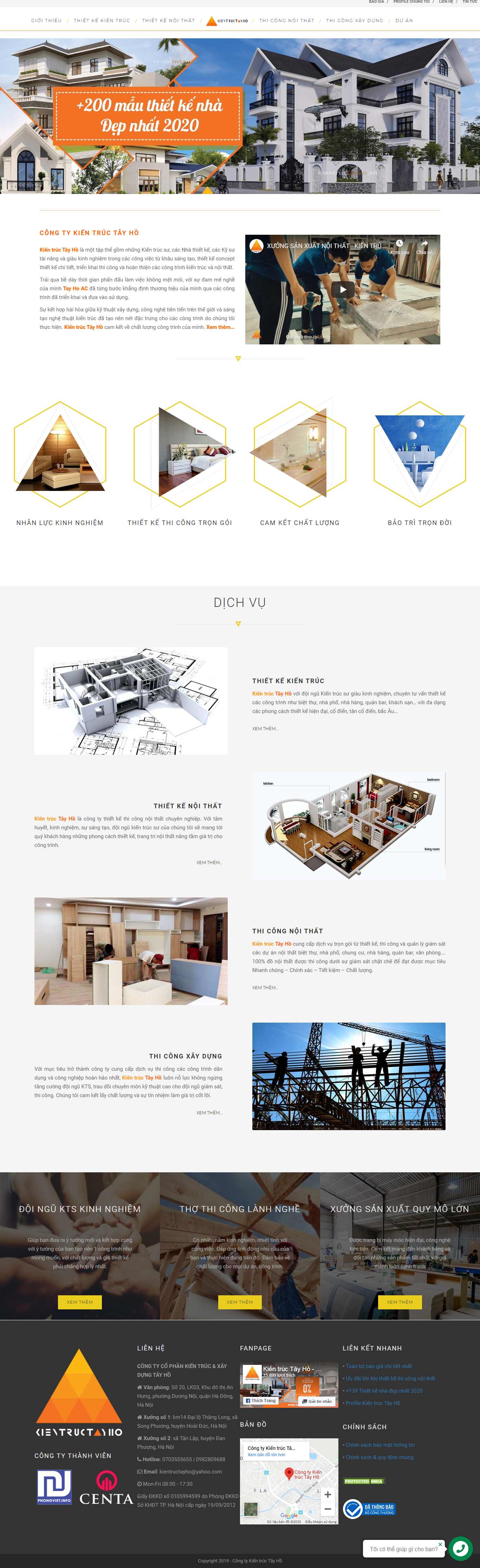 Thiết kế Website công ty xây dựng - kientructayho.vn