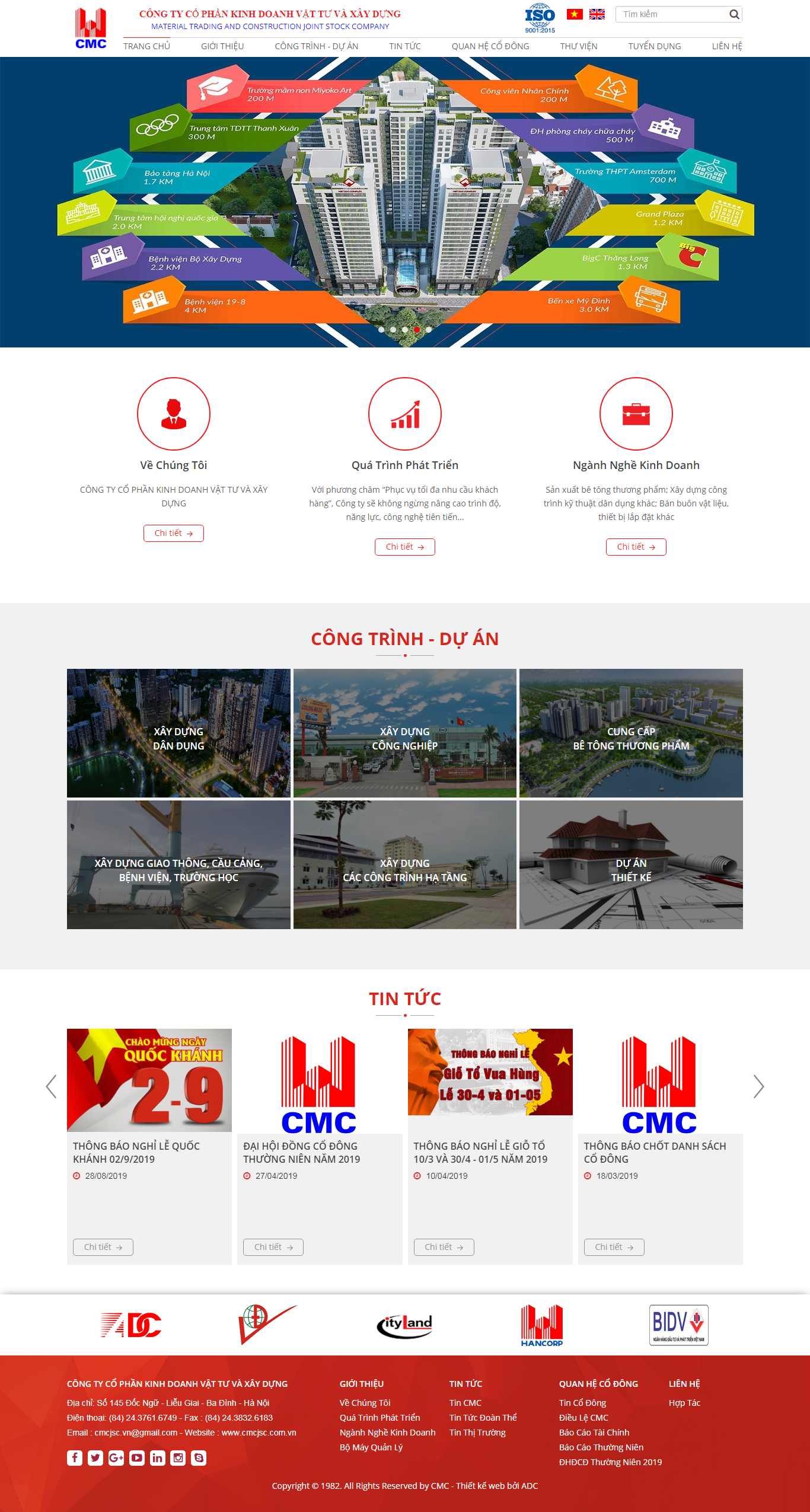 Thiết kế Website công ty xây dựng - cmcjsc.com.vn