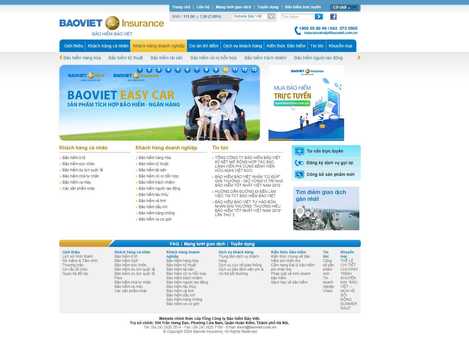 Thiết kế Website công ty bảo hiểm - www.baoviet.com.vn