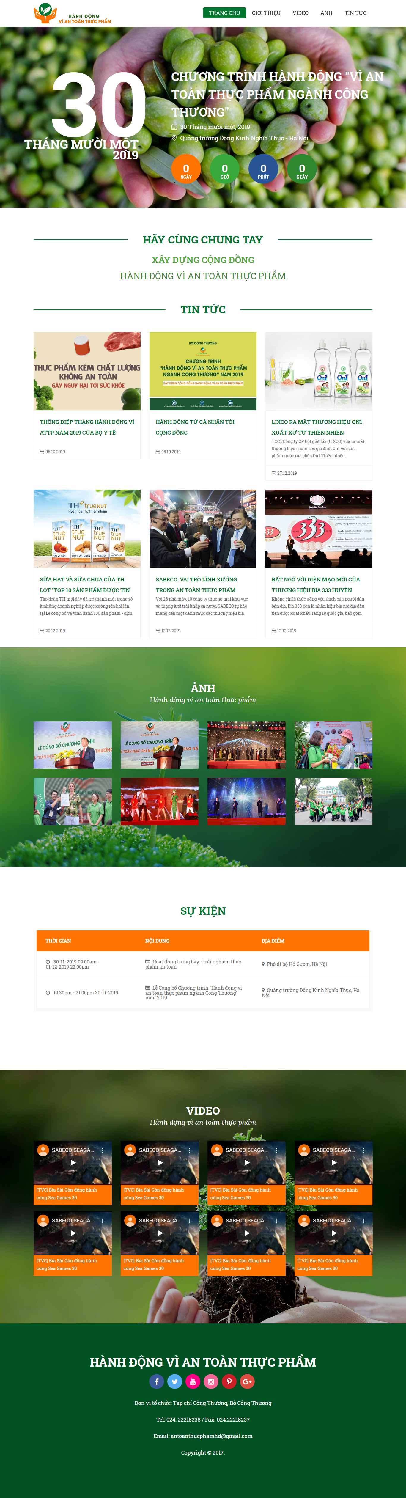 Thiết kế Website thực phẩm sạch - antoanthucphamhd.vn