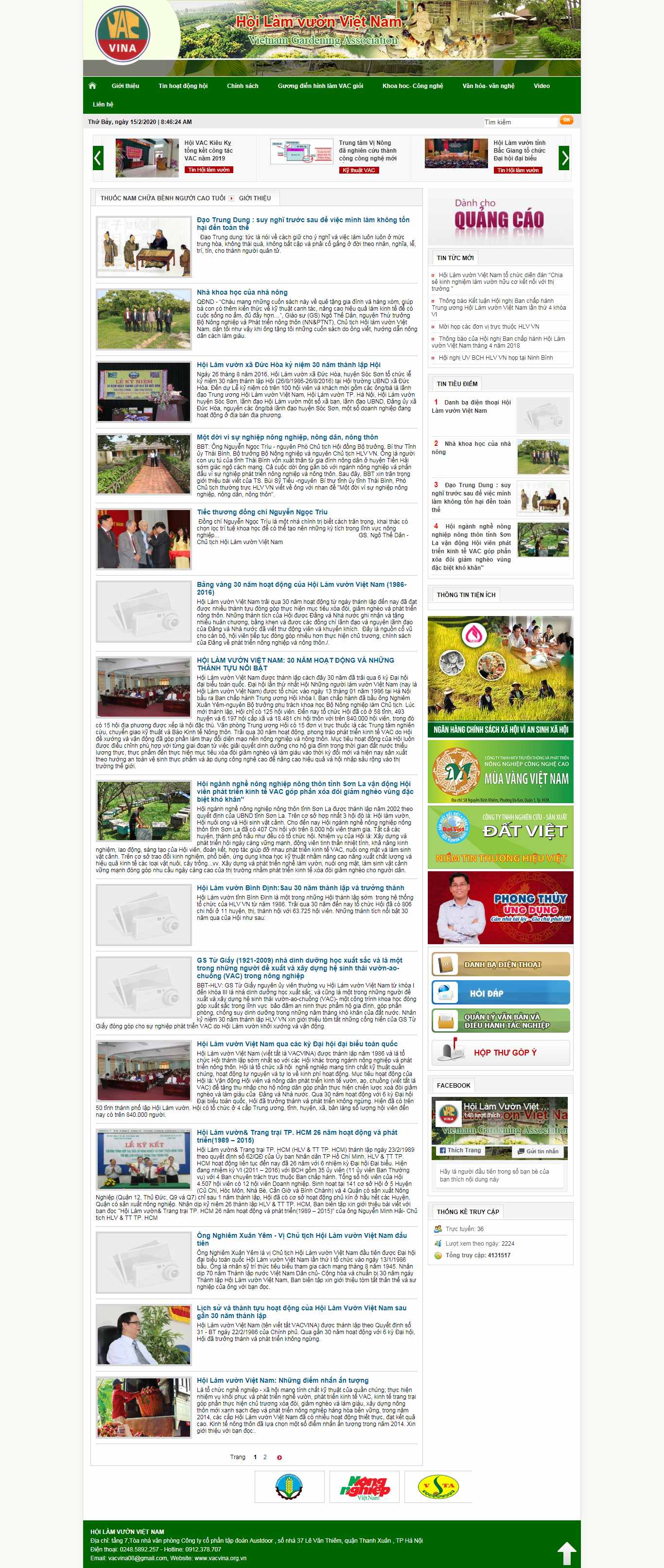 Thiết kế Website nông sản - www.vacvina.org.vn