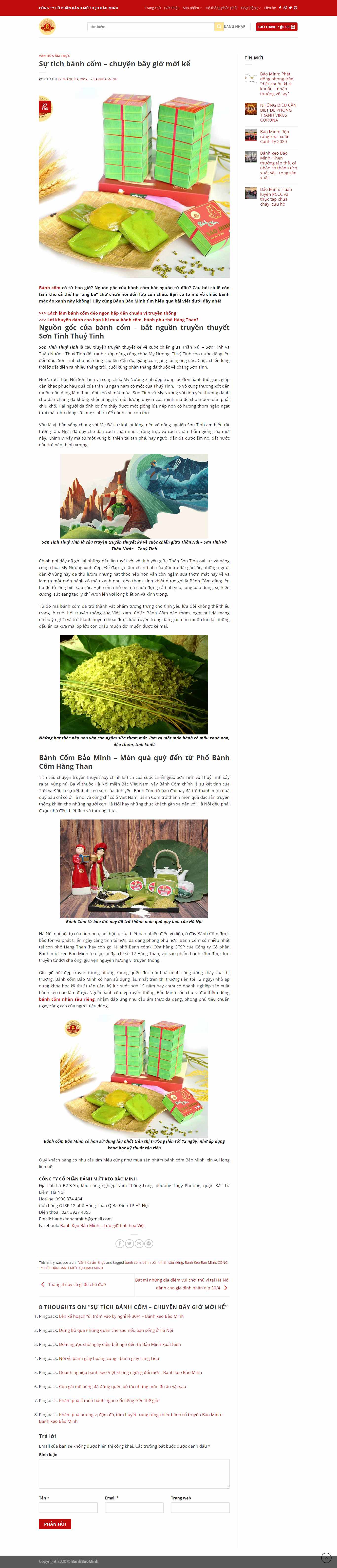 Thiết kế Website bánh cốm - banhbaominh.com
