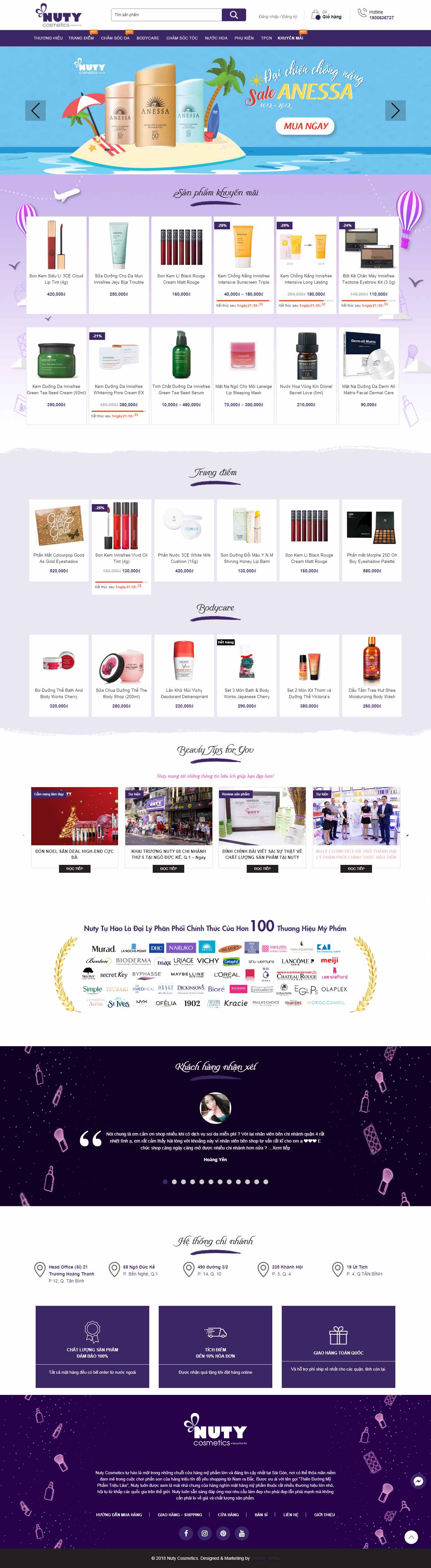 Thiết kế Website mỹ phẩm - nuty.vn