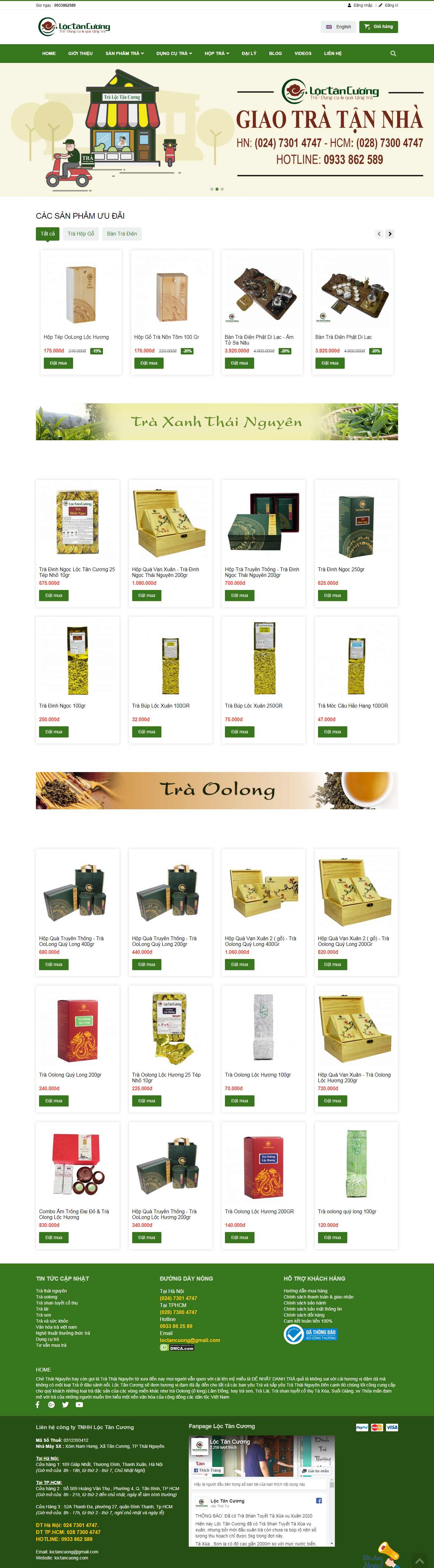 Thiết kế Website chè thái nguyên - loctancuong.com