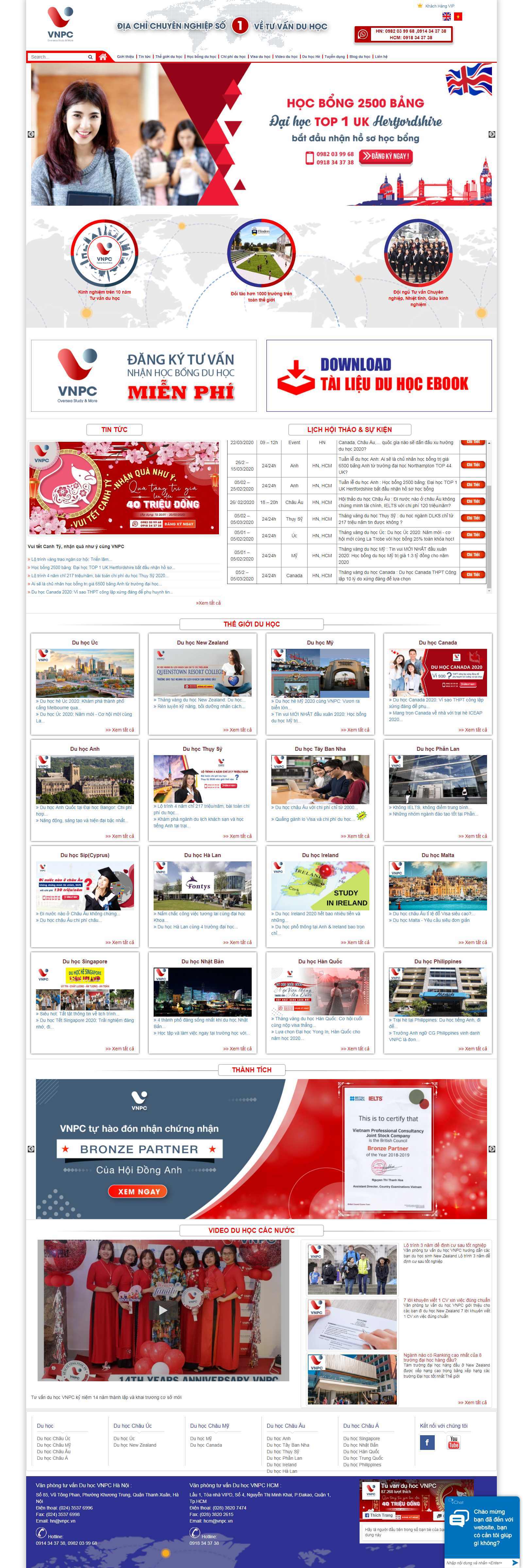 Thiết kế Website du học nhật bản - vnpc.vn