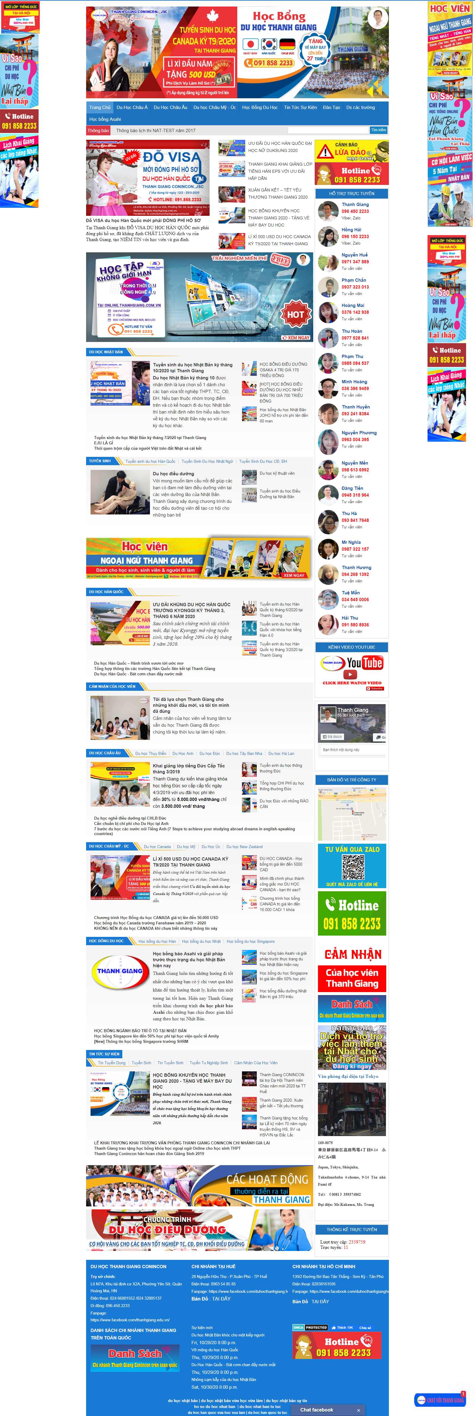 Thiết kế Website du học nhật bản - duhoc.thanhgiang.com.vn