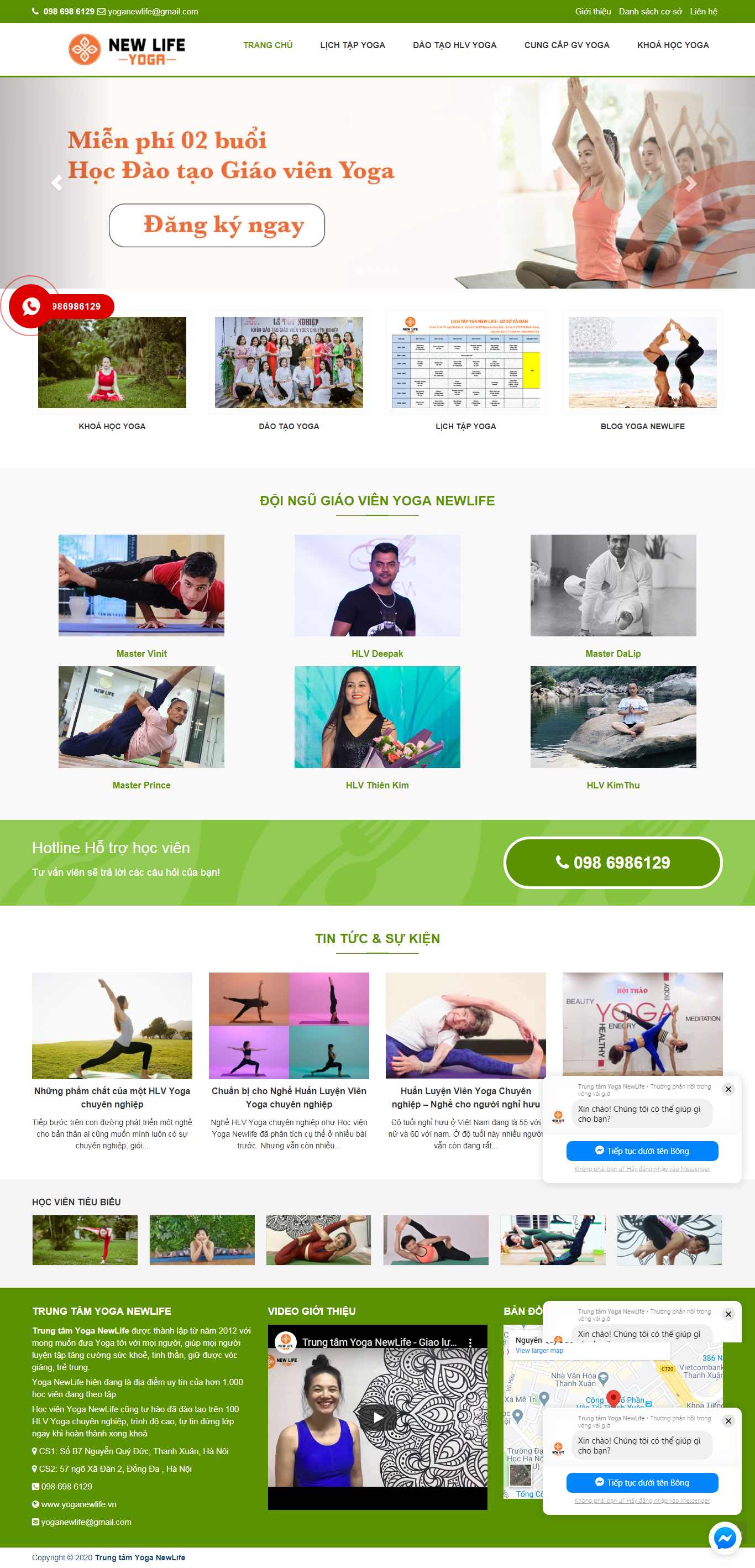 Thiết kế Website phòng tập yoga - yoganewlife.vn