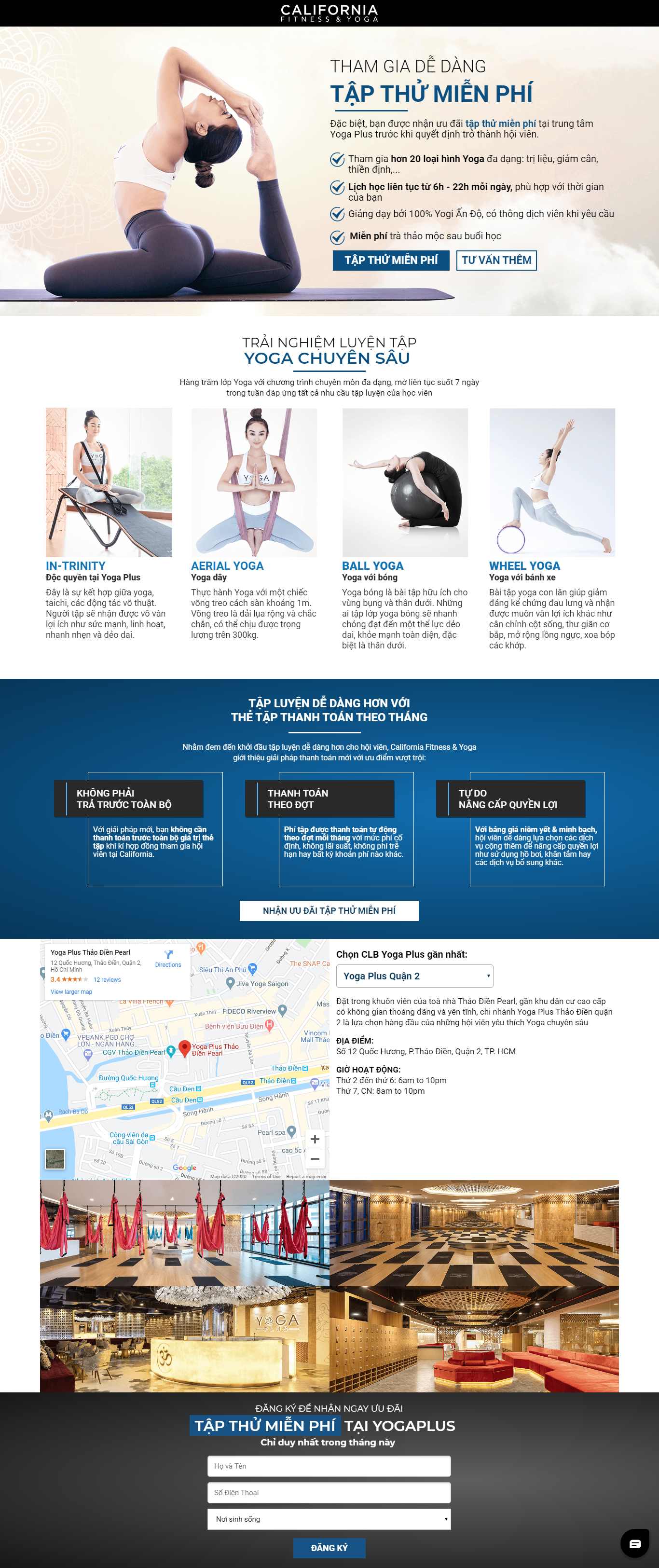 Thiết kế Website phòng tập yoga - fit.yogaplus.vn
