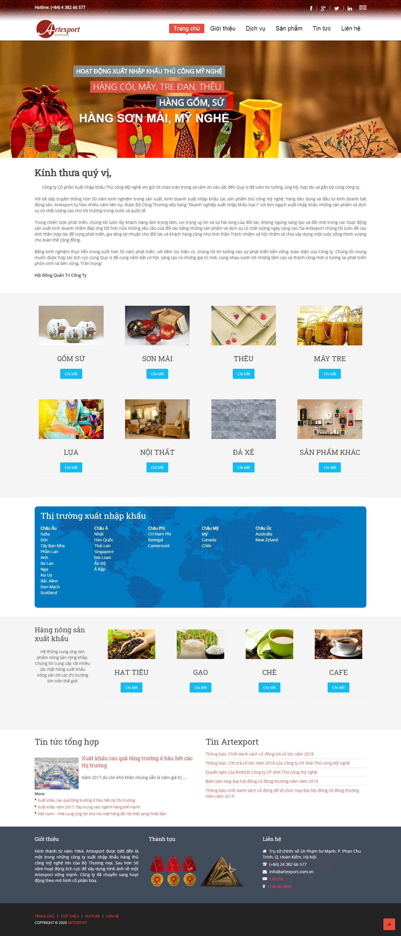 Thiết kế Website thủ công mỹ nghệ - www.artexport.com.vn