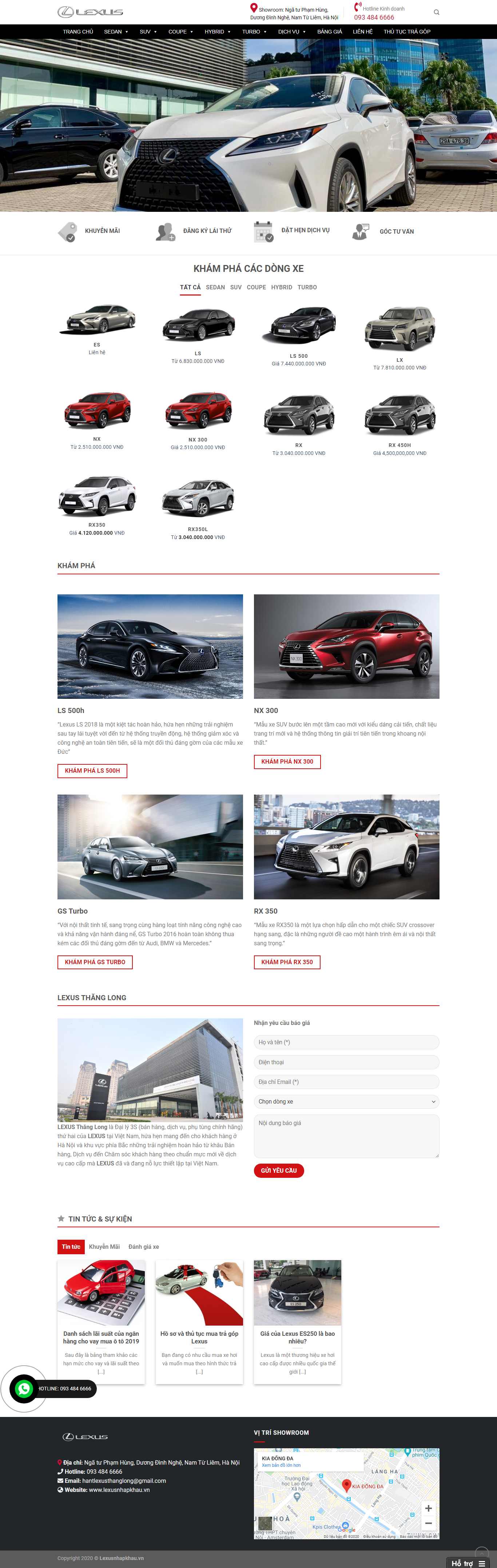 Thiết kế Website bán xe hơi - lexusnhapkhau.vn