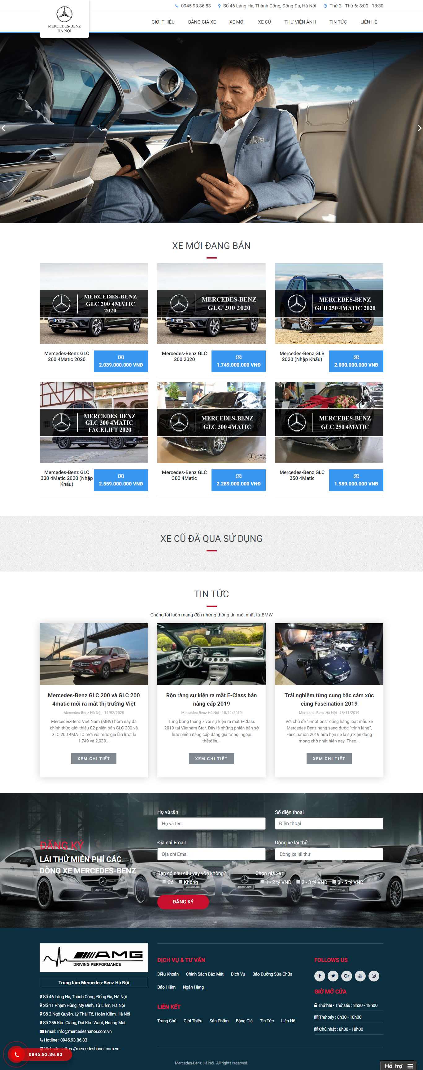 Thiết kế Website bán xe hơi - mercedeshanoi.com.vn