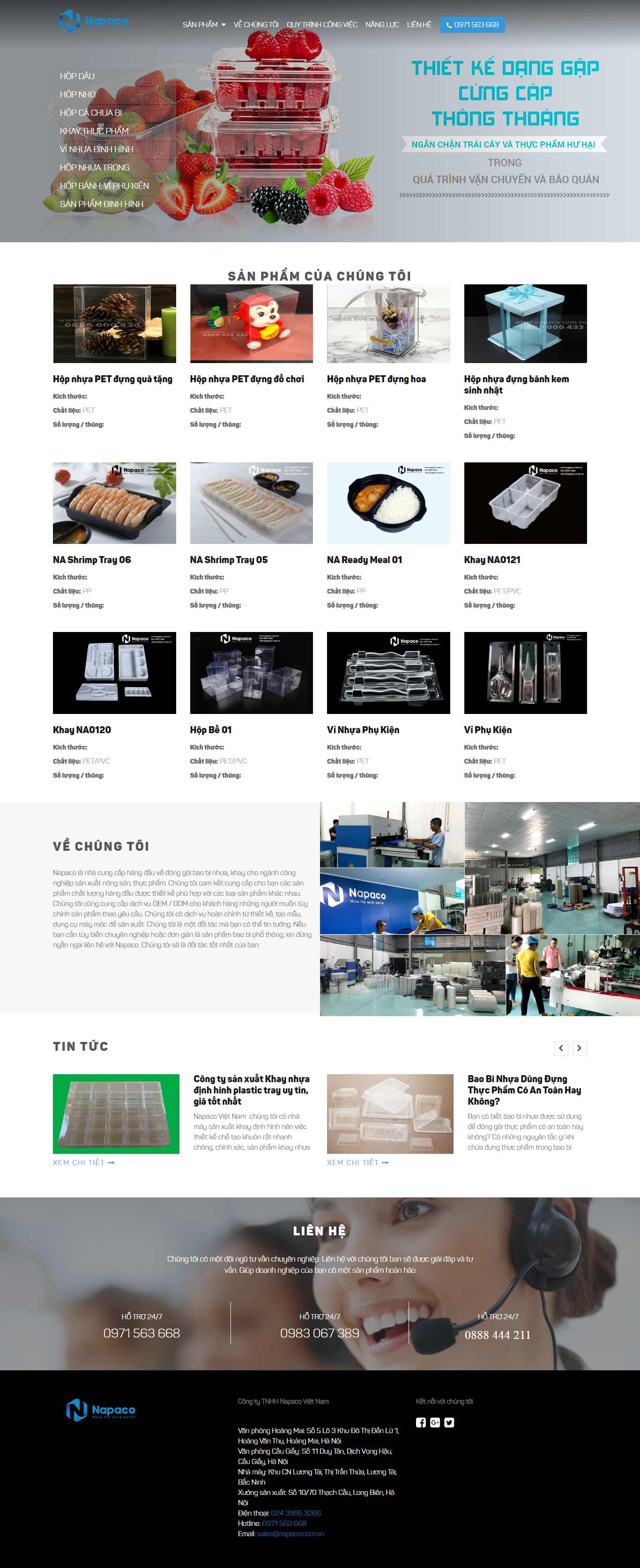 Thiết kế Website sản xuất bao bì - www.napaco.com.vn
