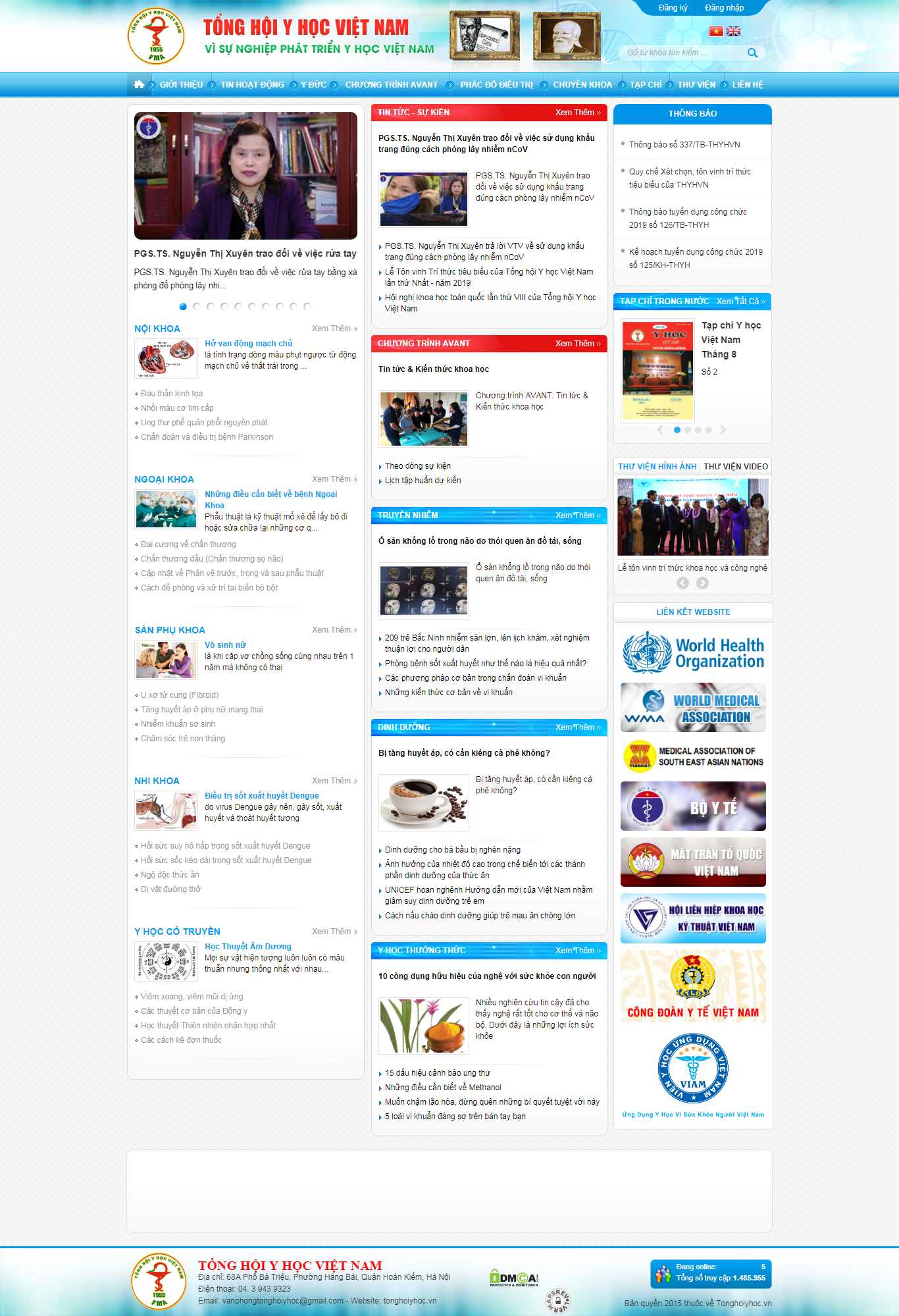 Thiết kế Website y học - tonghoiyhoc.vn