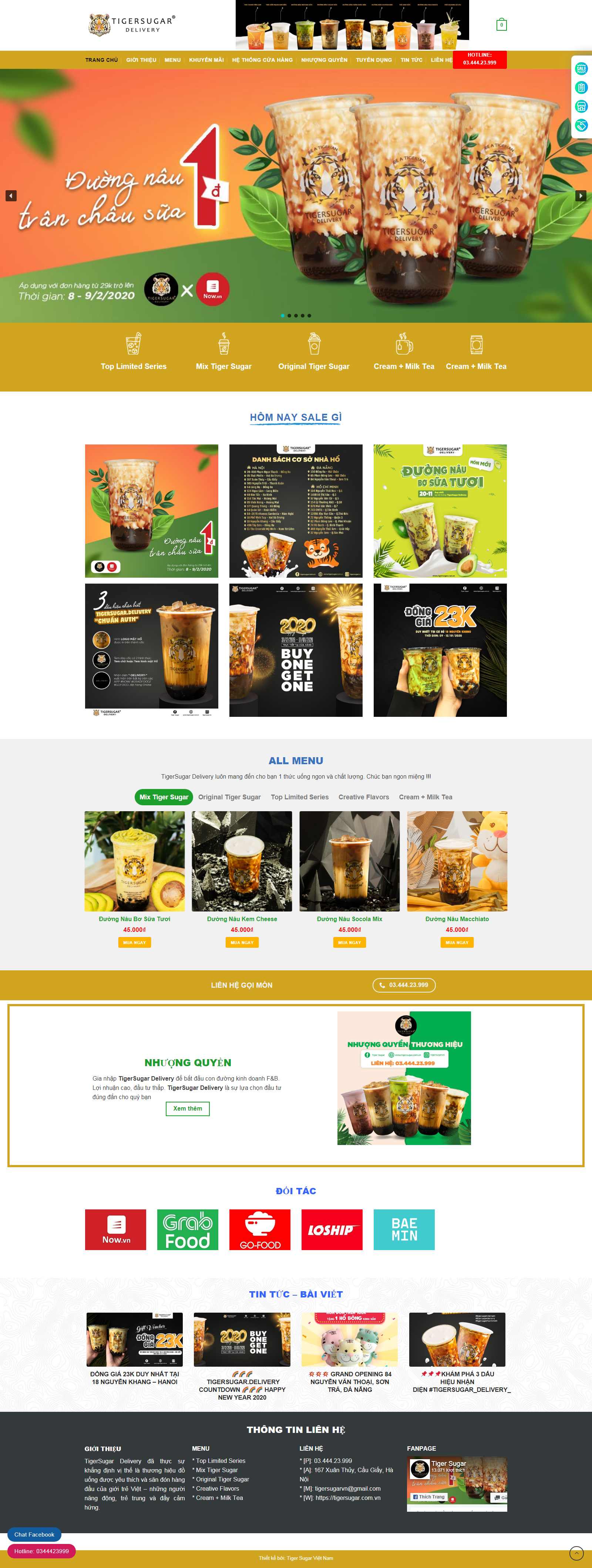 Thiết kế Website trà sữa - tigersugar.com.vn