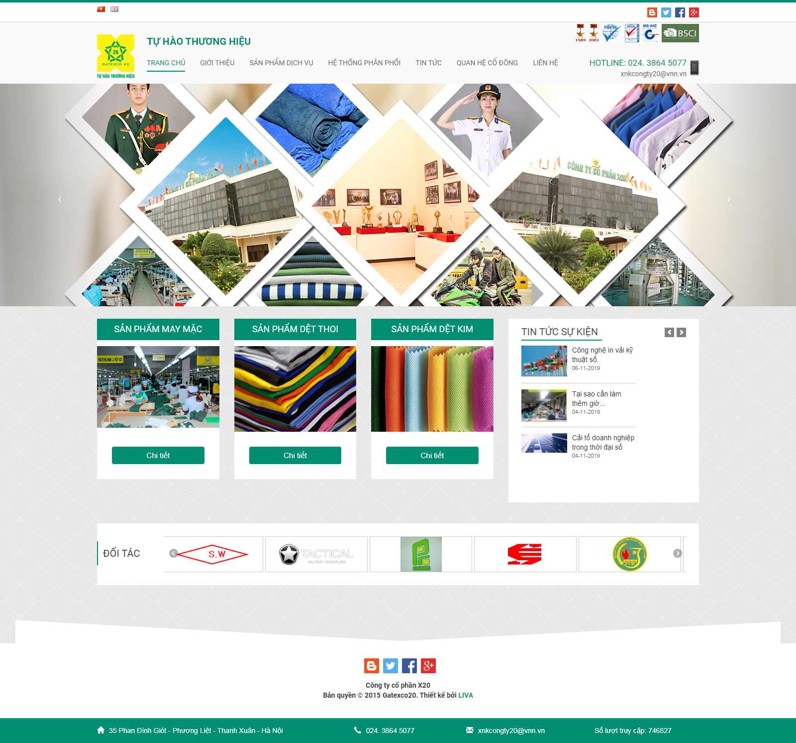 Thiết kế Website xí nghiệp - gatexco20.com.vn