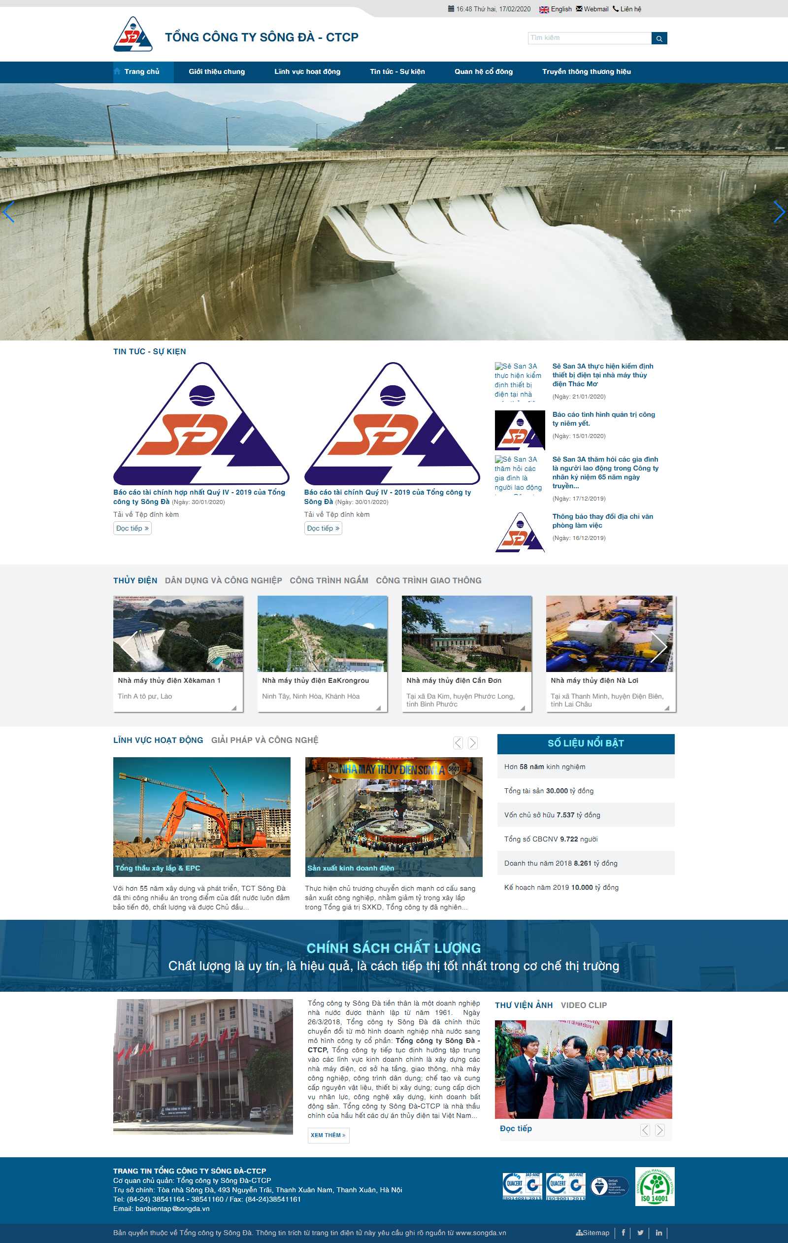 Thiết kế Website nhà máy - www.songda.vn