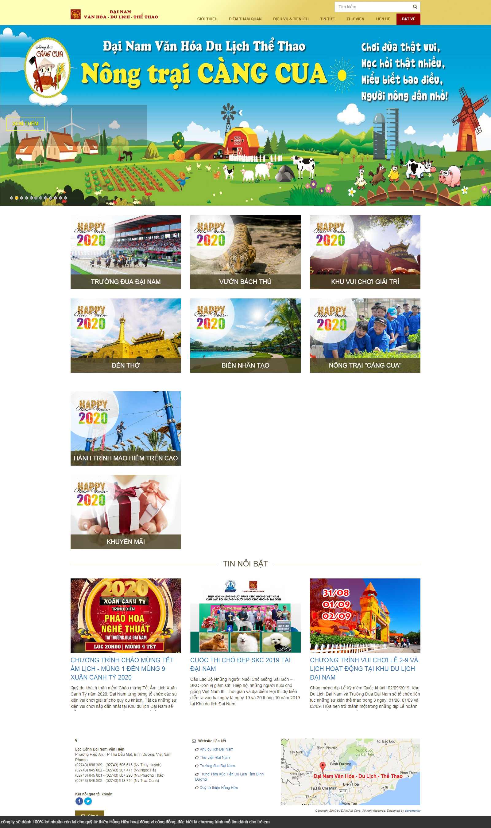 Thiết kế Website khu vui chơi - khudulichdainam.vn