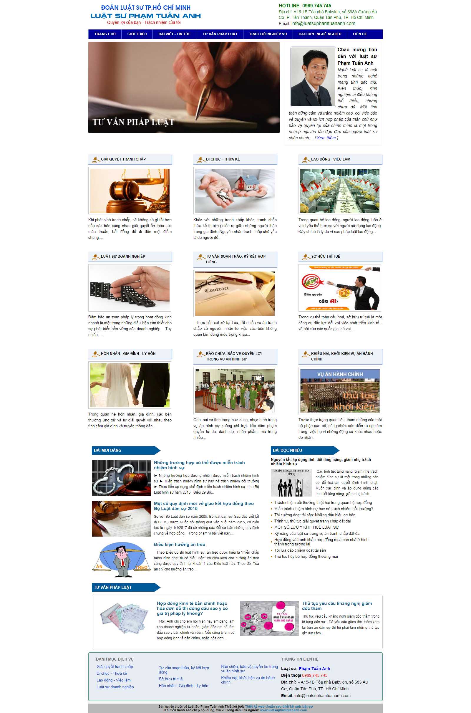 Thiết kế Website luật sư - luatsuphamtuananh.com