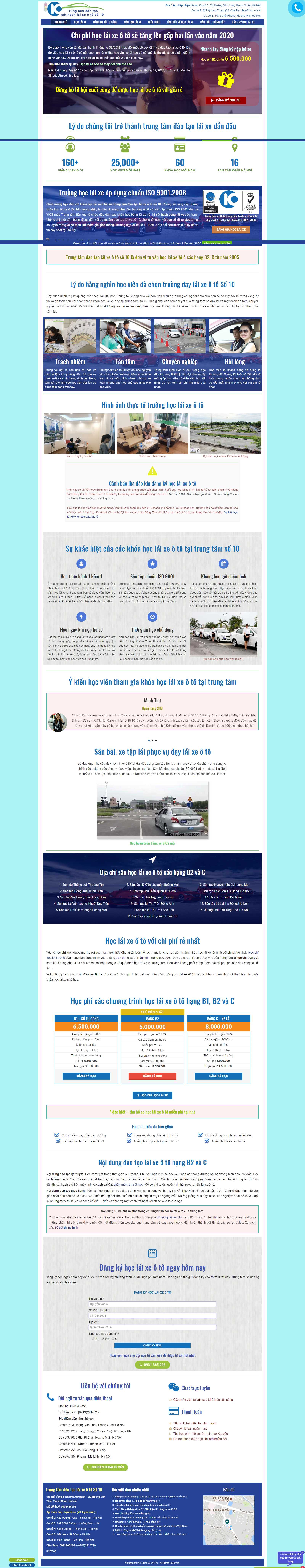 Thiết kế Website đào tạo lái xe - www.dayhoclaixeoto.com