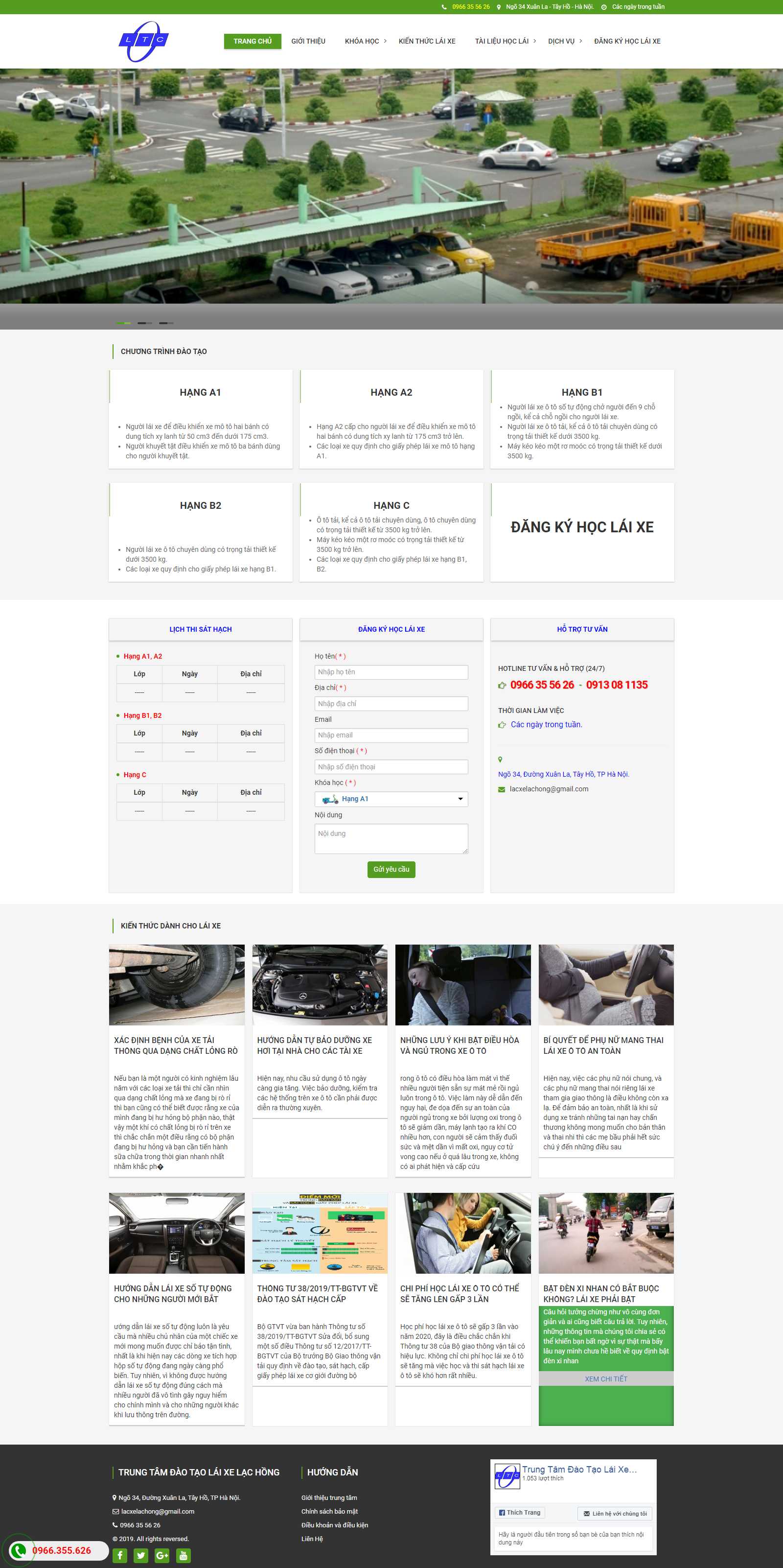 Thiết kế Website đào tạo lái xe - daotaolaixelachong.vn
