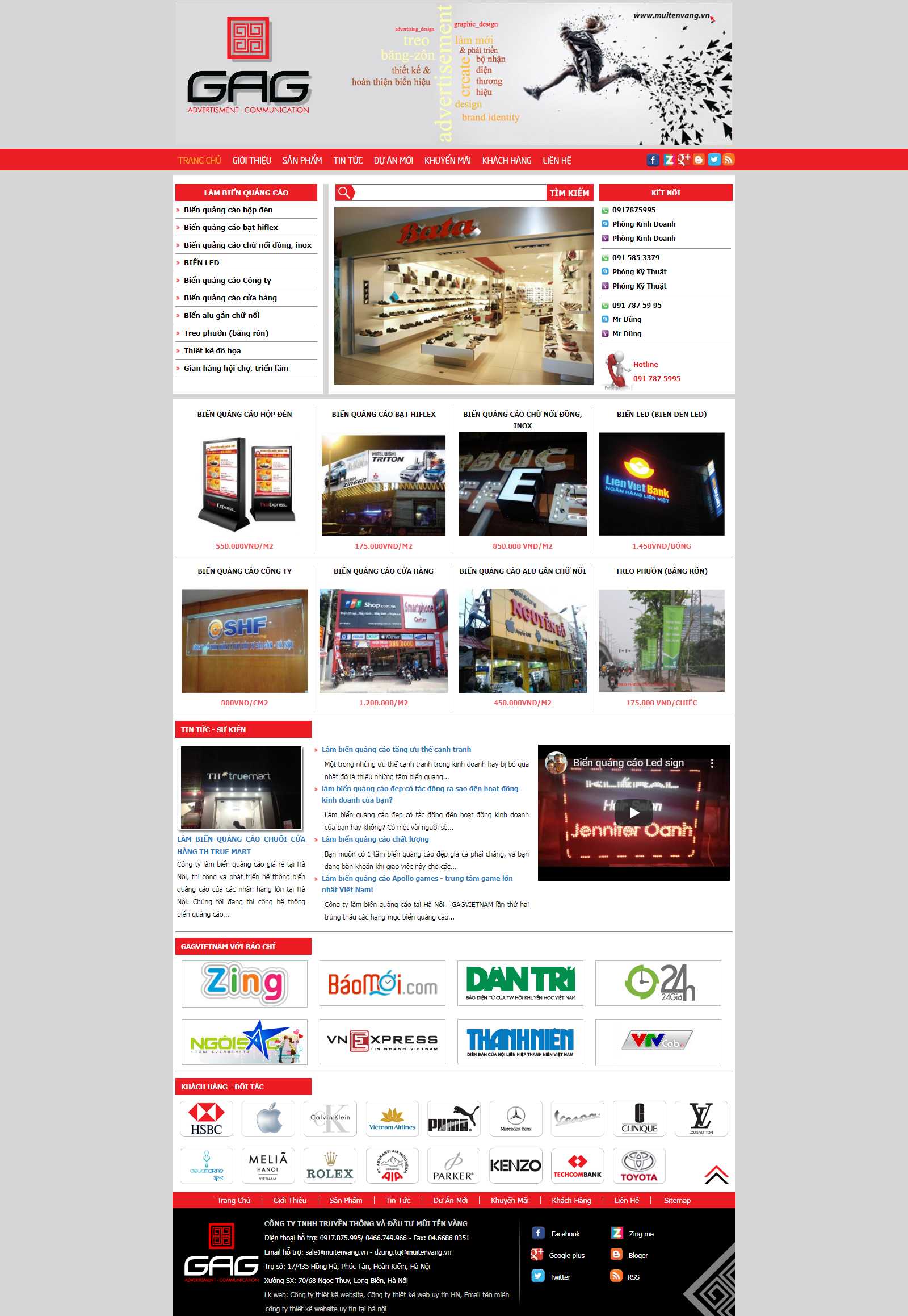 Thiết kế Website làm biển quảng cáo - muitenvang.vn