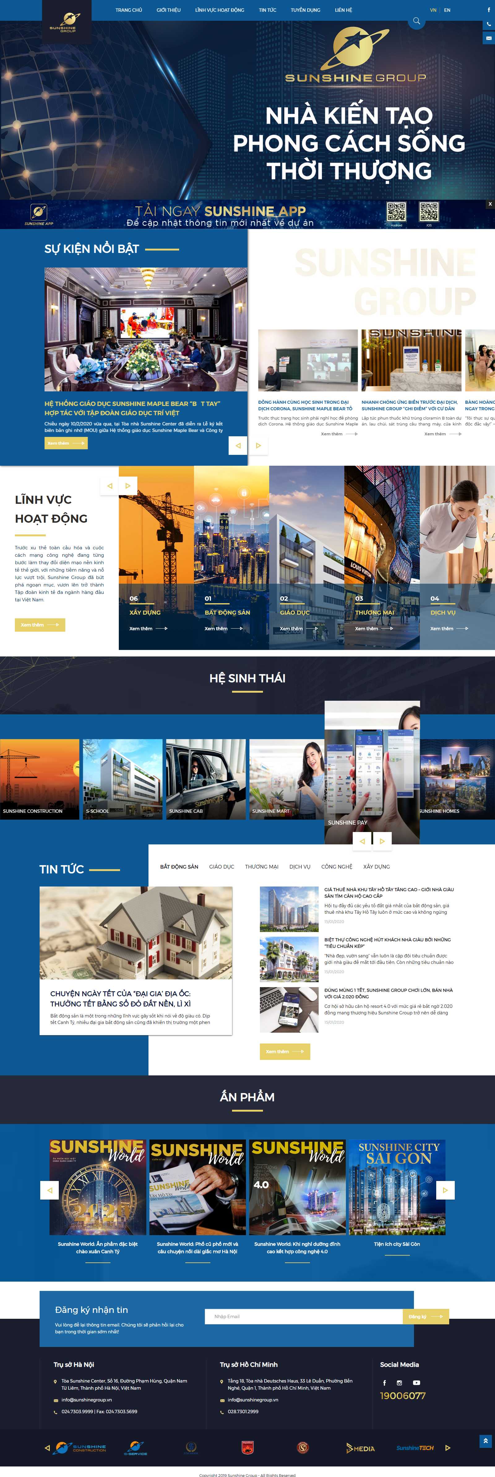 Thiết kế Website tập đoàn - sunshinegroup.vn