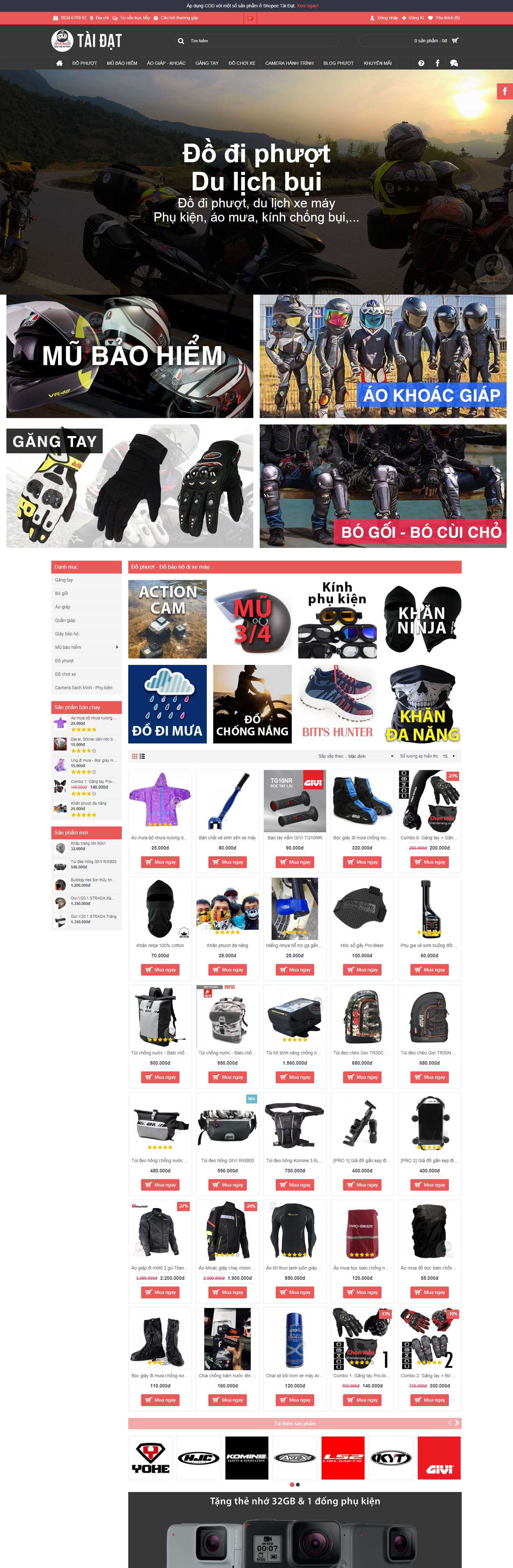 Thiết kế Website bán đồ phượt - pro-biker.vn