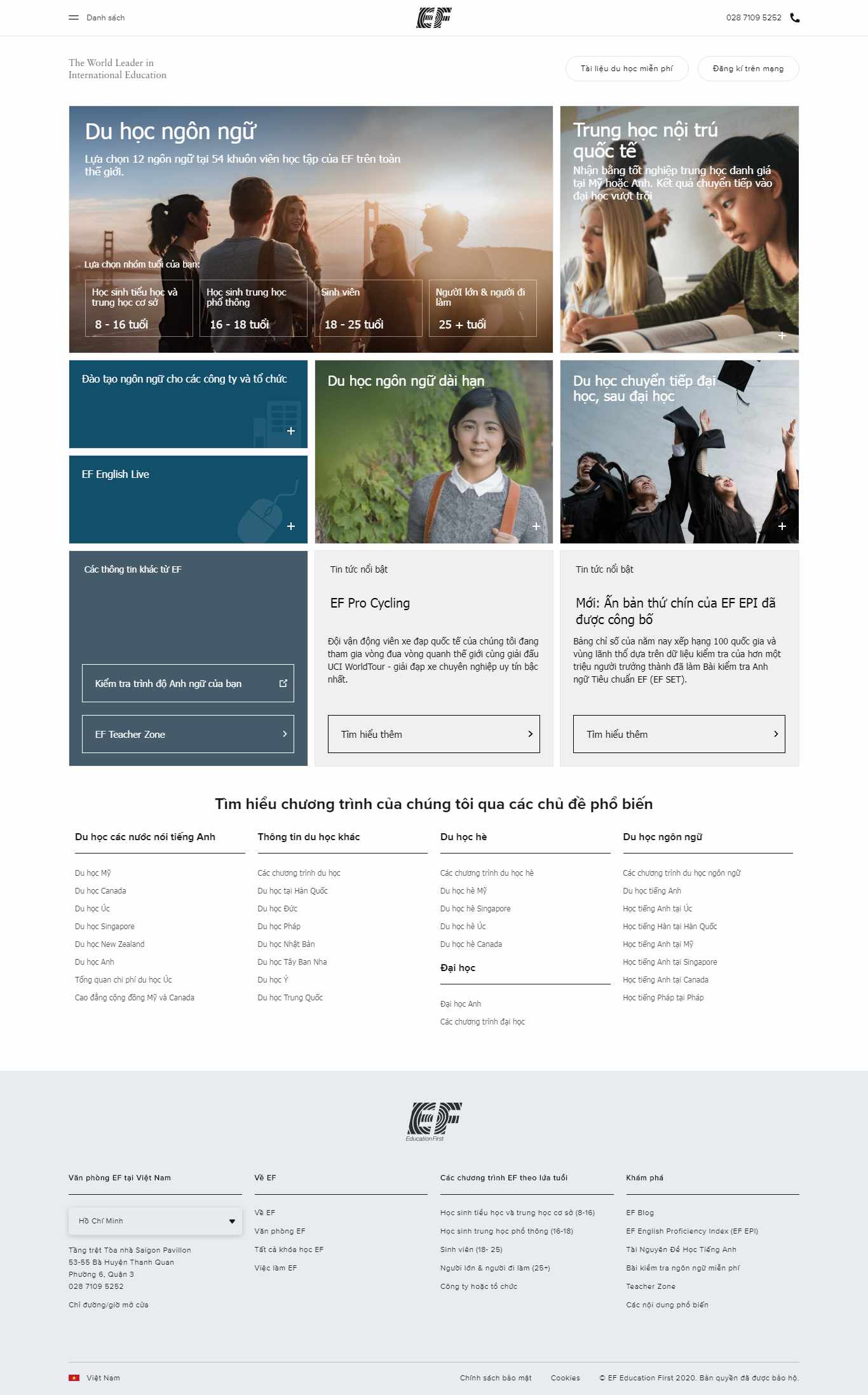 Thiết kế Website tư vấn du học - www.ef.com.vn