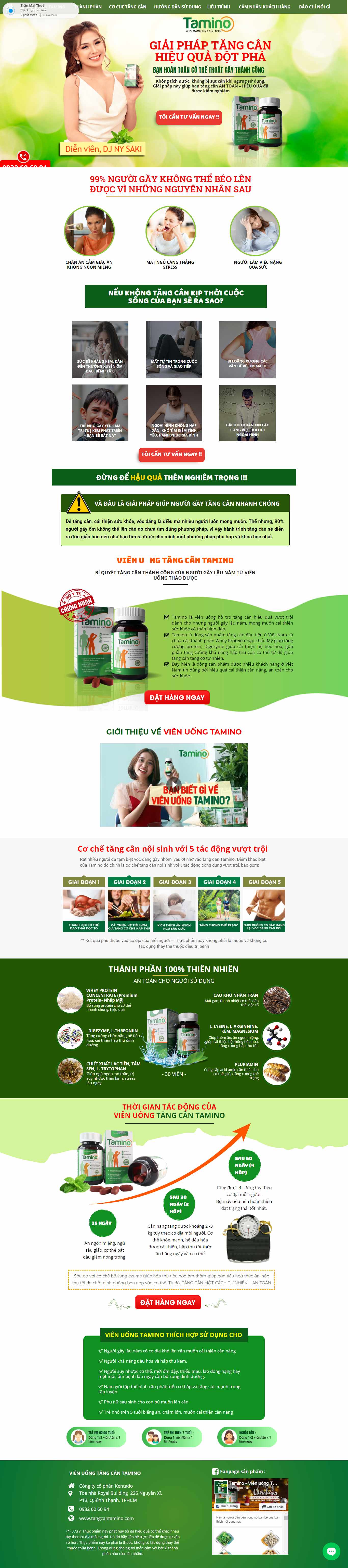 Thiết kế Website thuốc tăng cân - www.tangcantamino.com