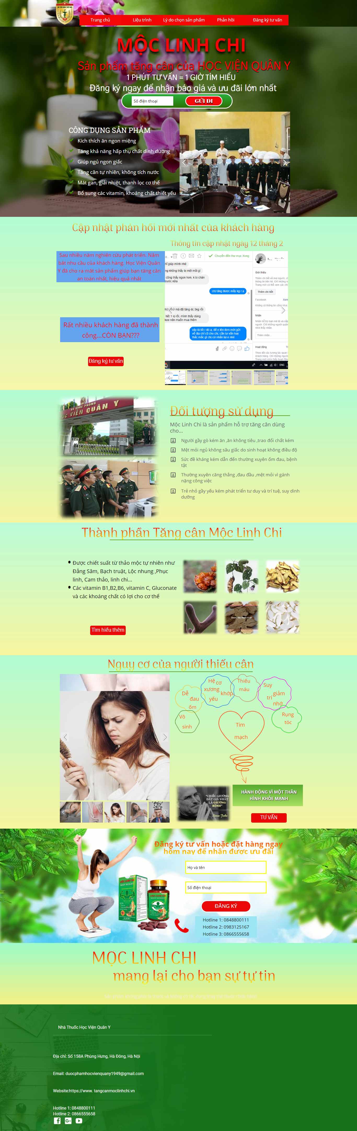 Thiết kế Website thuốc tăng cân - www.tangcanmoclinhchi.vn