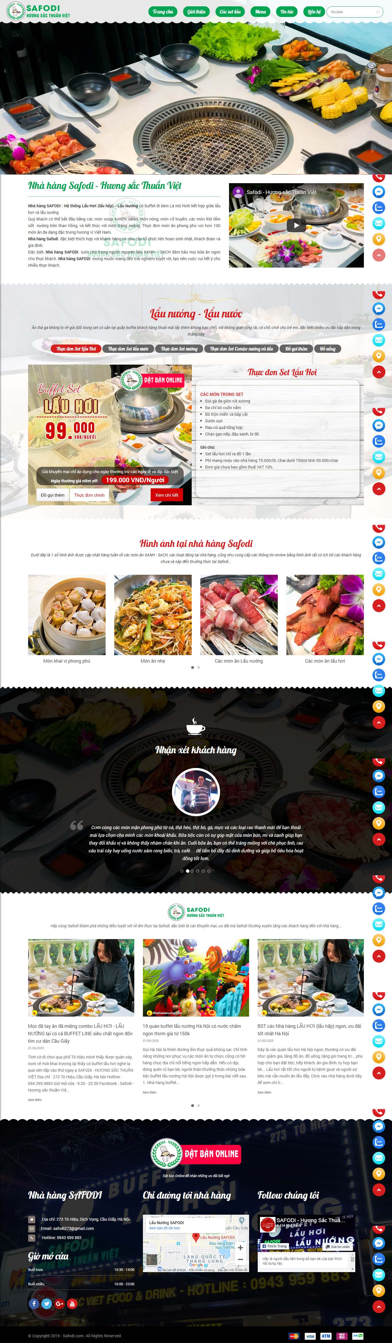 Thiết kế Website nhà hàng lẩu nướng - safodi.com