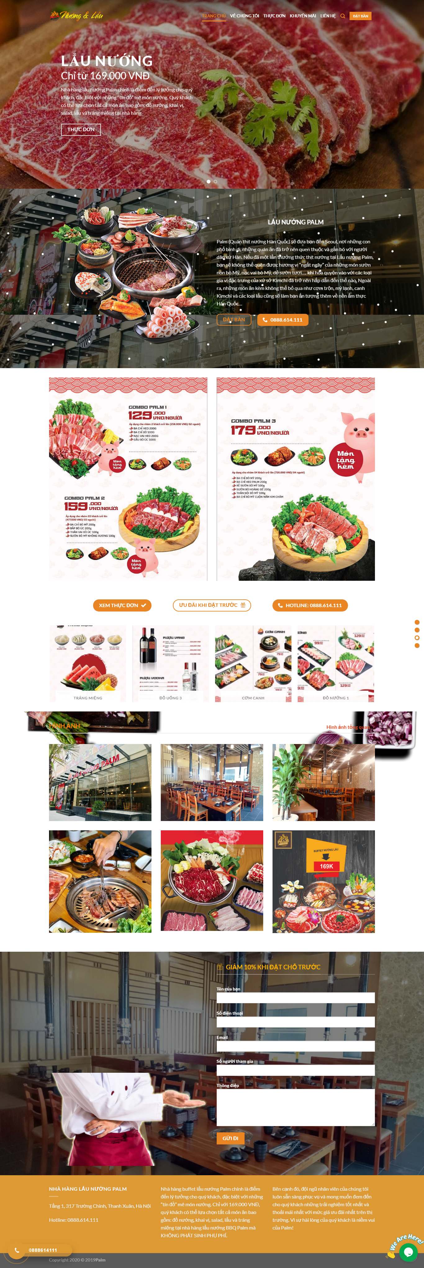 Thiết kế Website nhà hàng lẩu nướng - nhahangpalm.vn