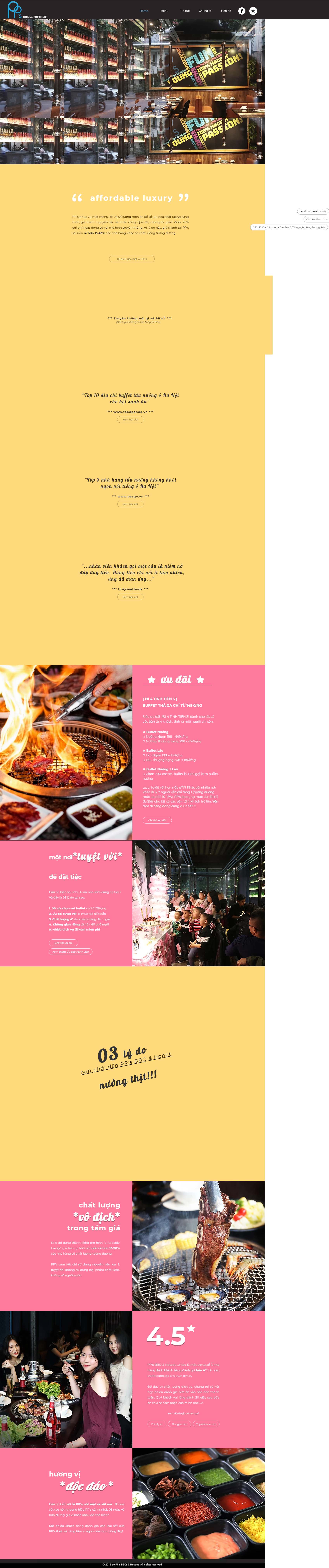 Thiết kế Website nhà hàng lẩu nướng - www.ppsbbq.vn