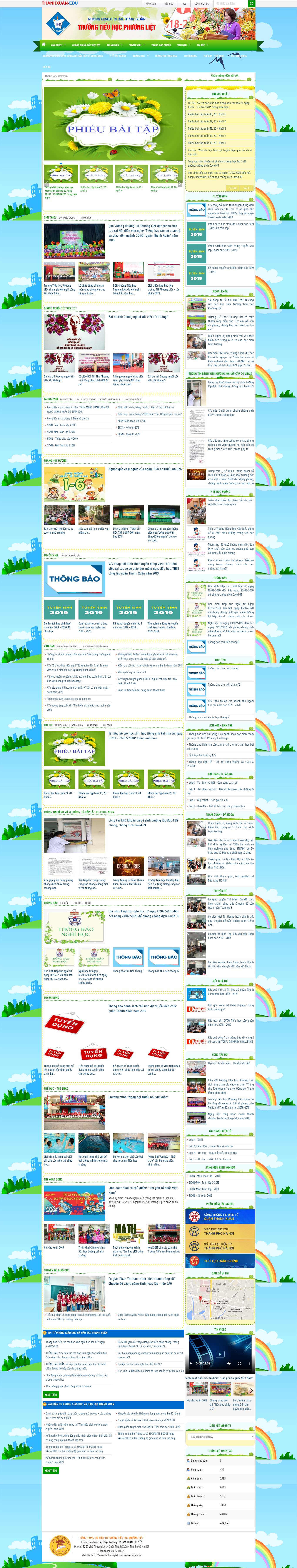 Thiết kế Website trường tiểu học - thphuongliet.pgdthanhxuan.edu.vn